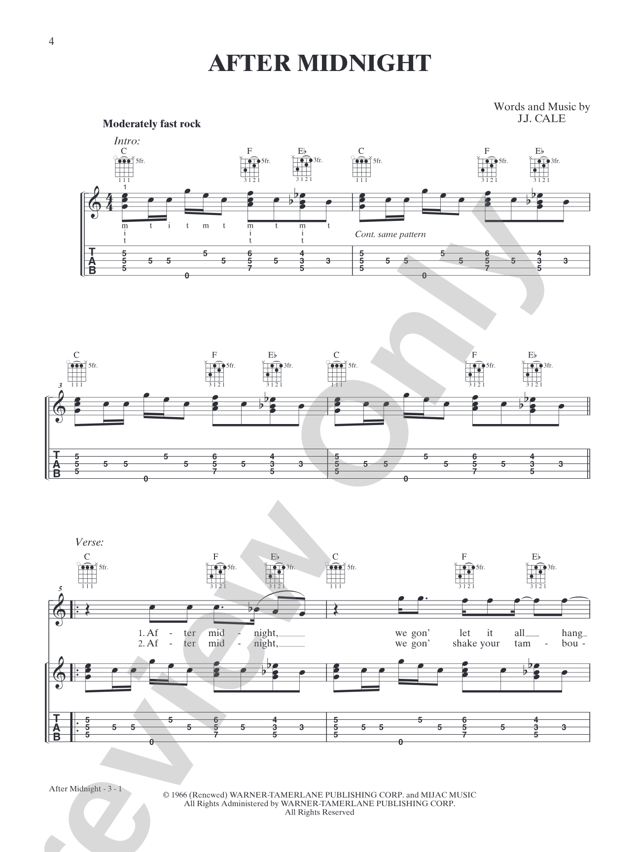 After Midnight: Banjo TAB