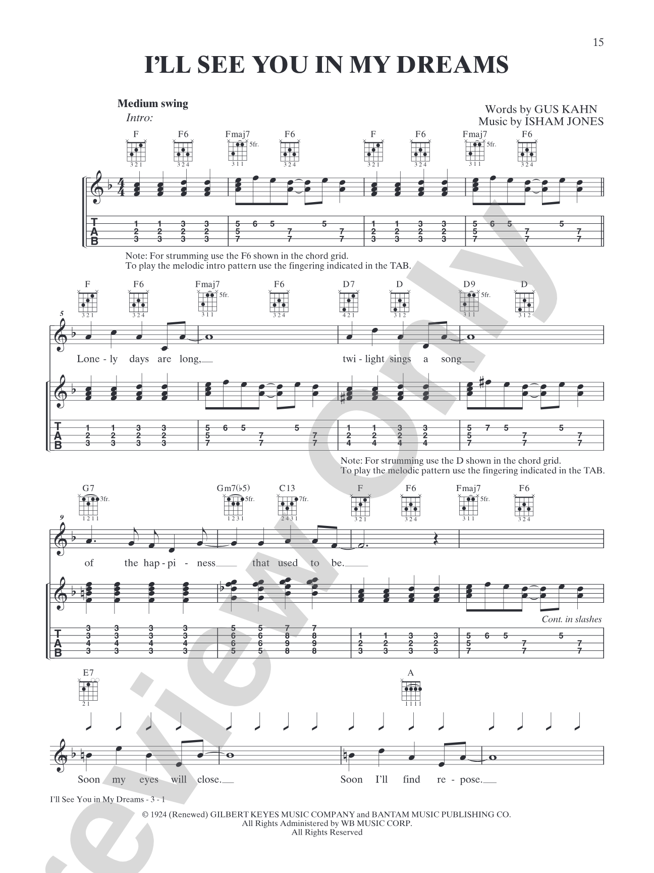I'll See You in My Dreams: Banjo TAB