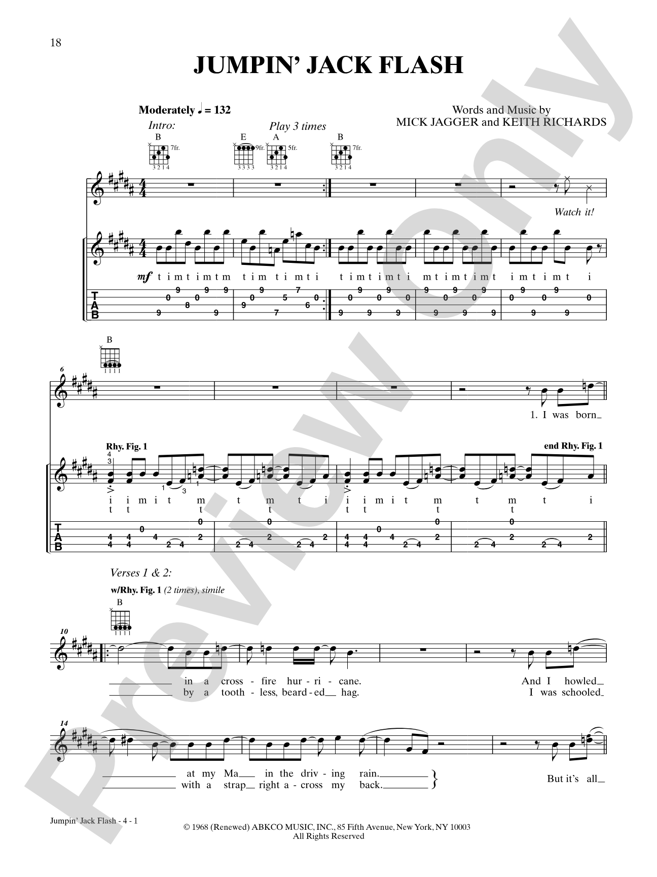 Jumpin' Jack Flash: Banjo TAB