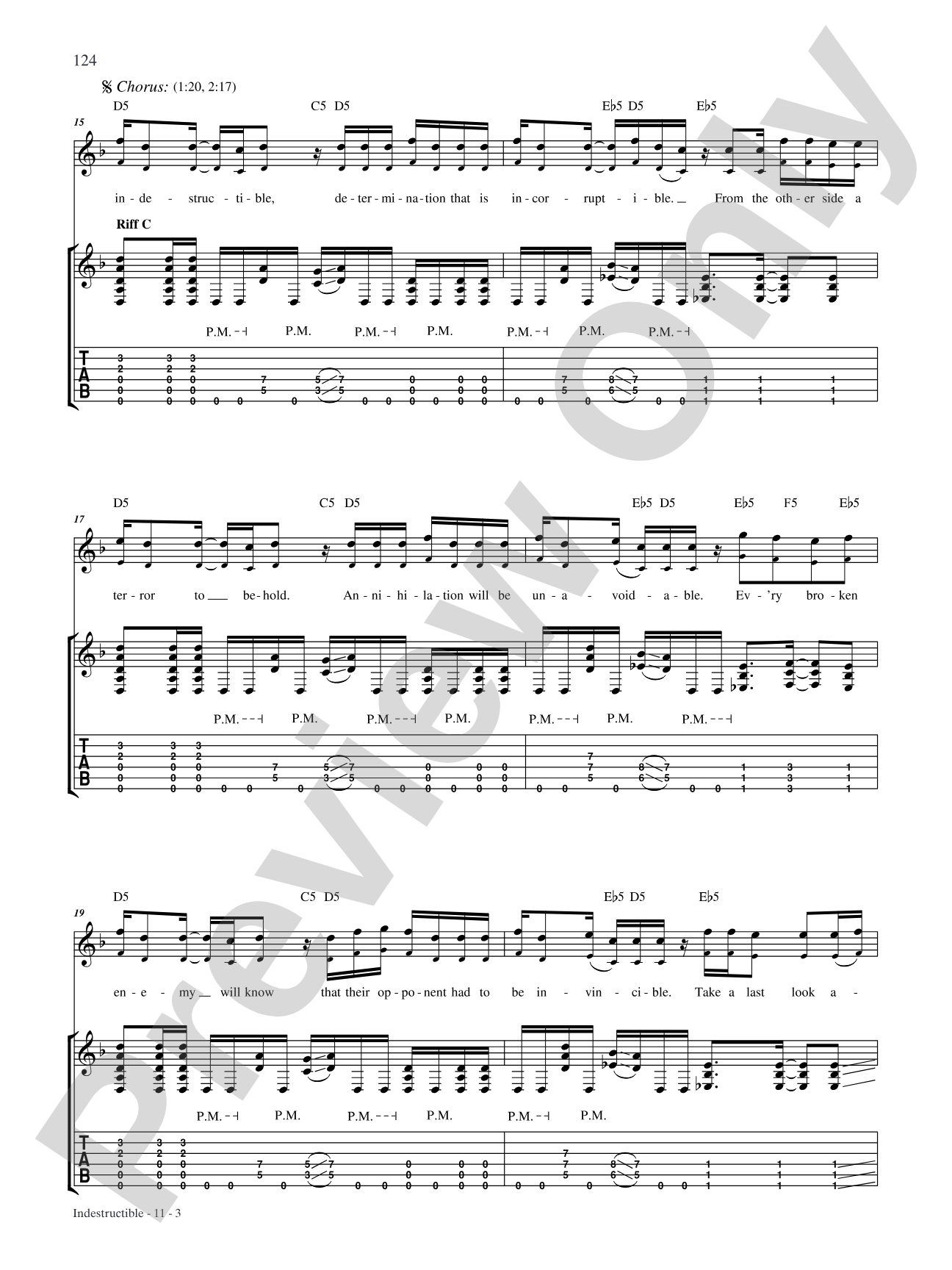 Indestructible: Authentic Guitar TAB