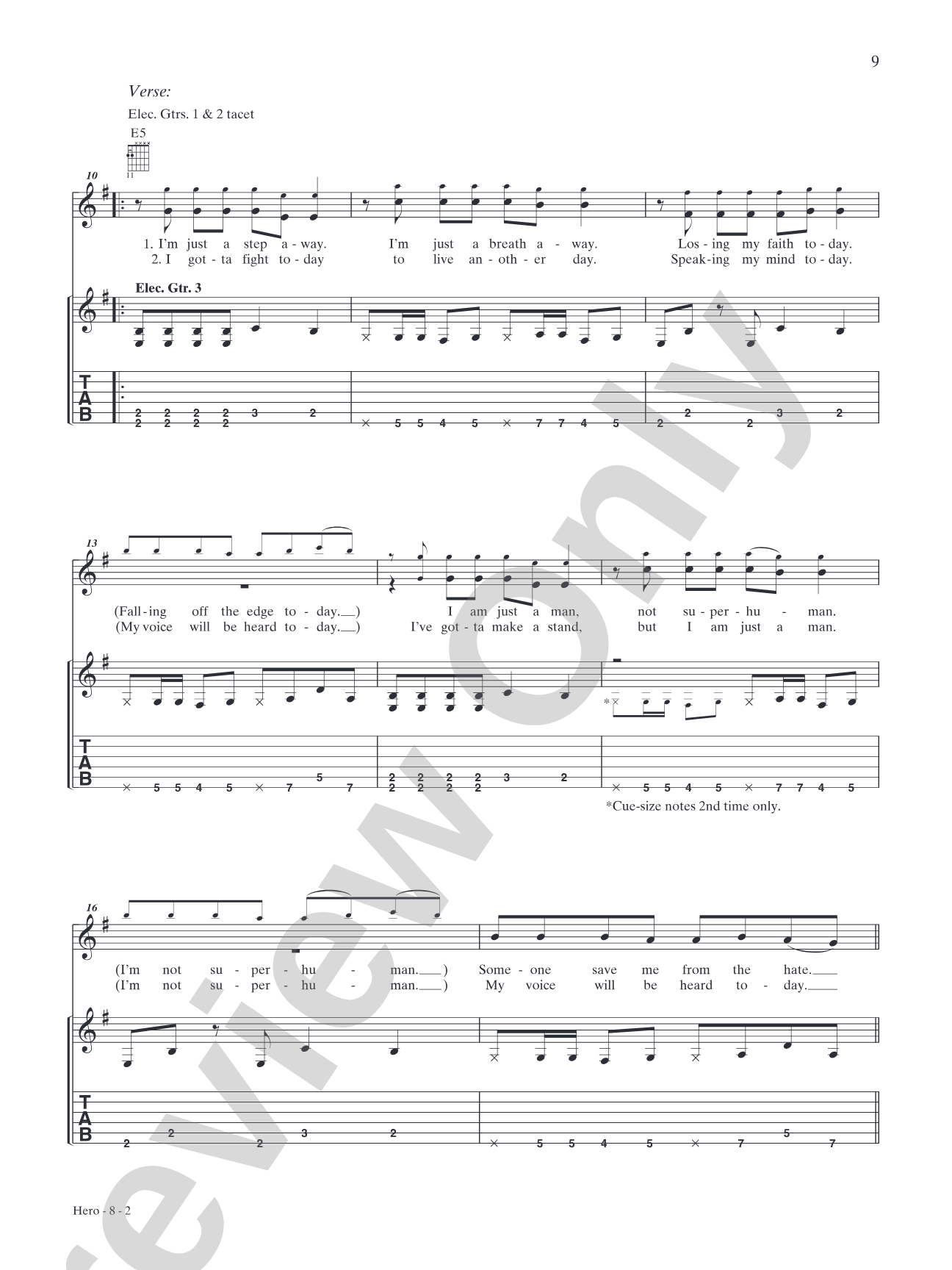 Hero: Authentic Guitar TAB