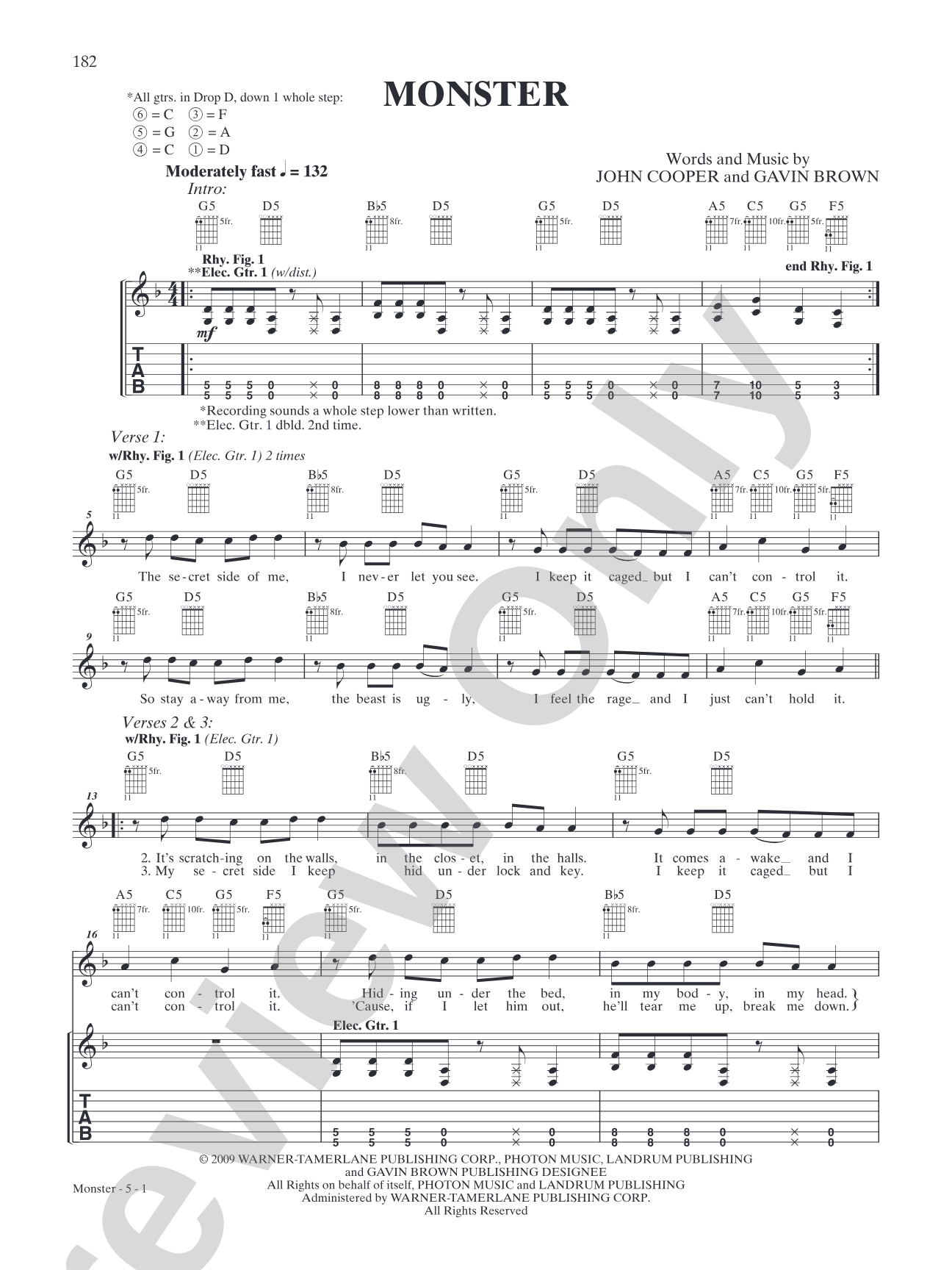 Monster: Authentic Guitar TAB