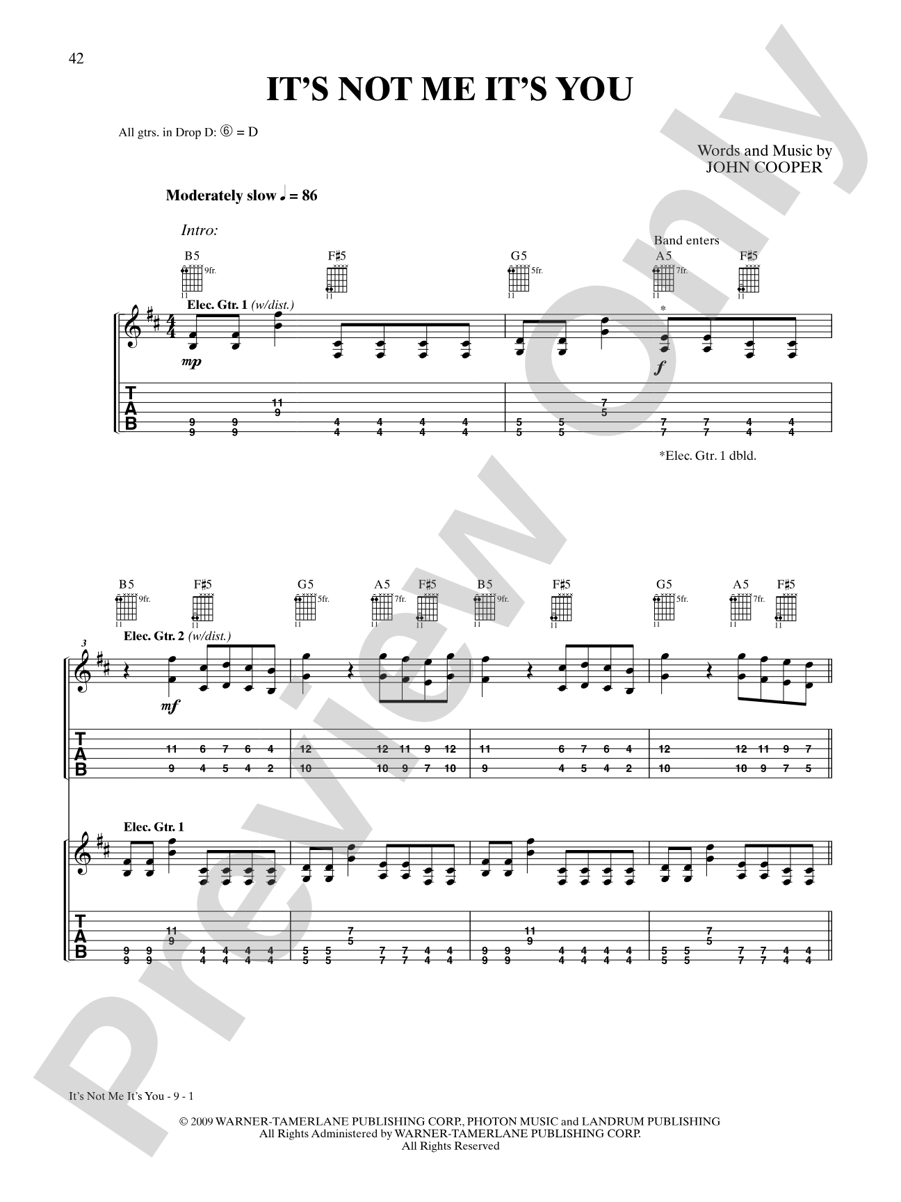 It's Not Me It's You: Authentic Guitar TAB
