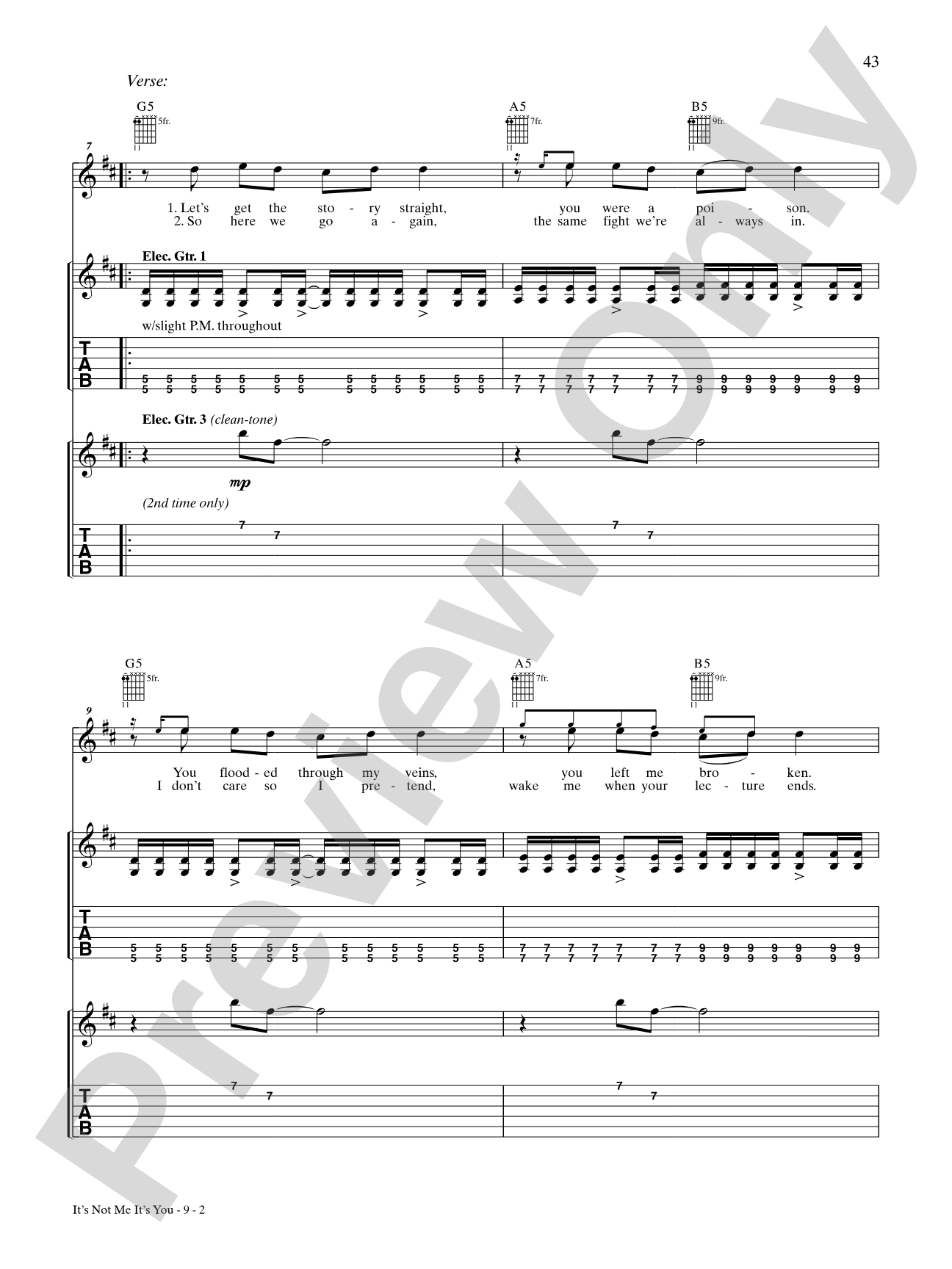 It's Not Me It's You: Authentic Guitar TAB