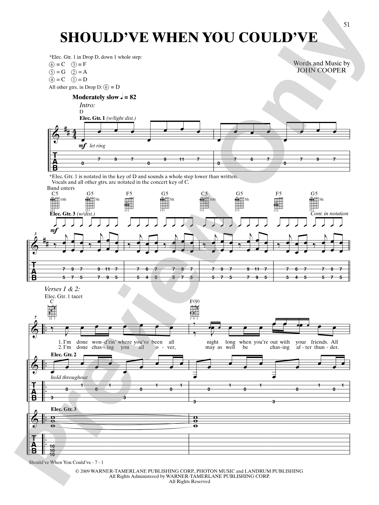 Should've When You Could've: Authentic Guitar TAB