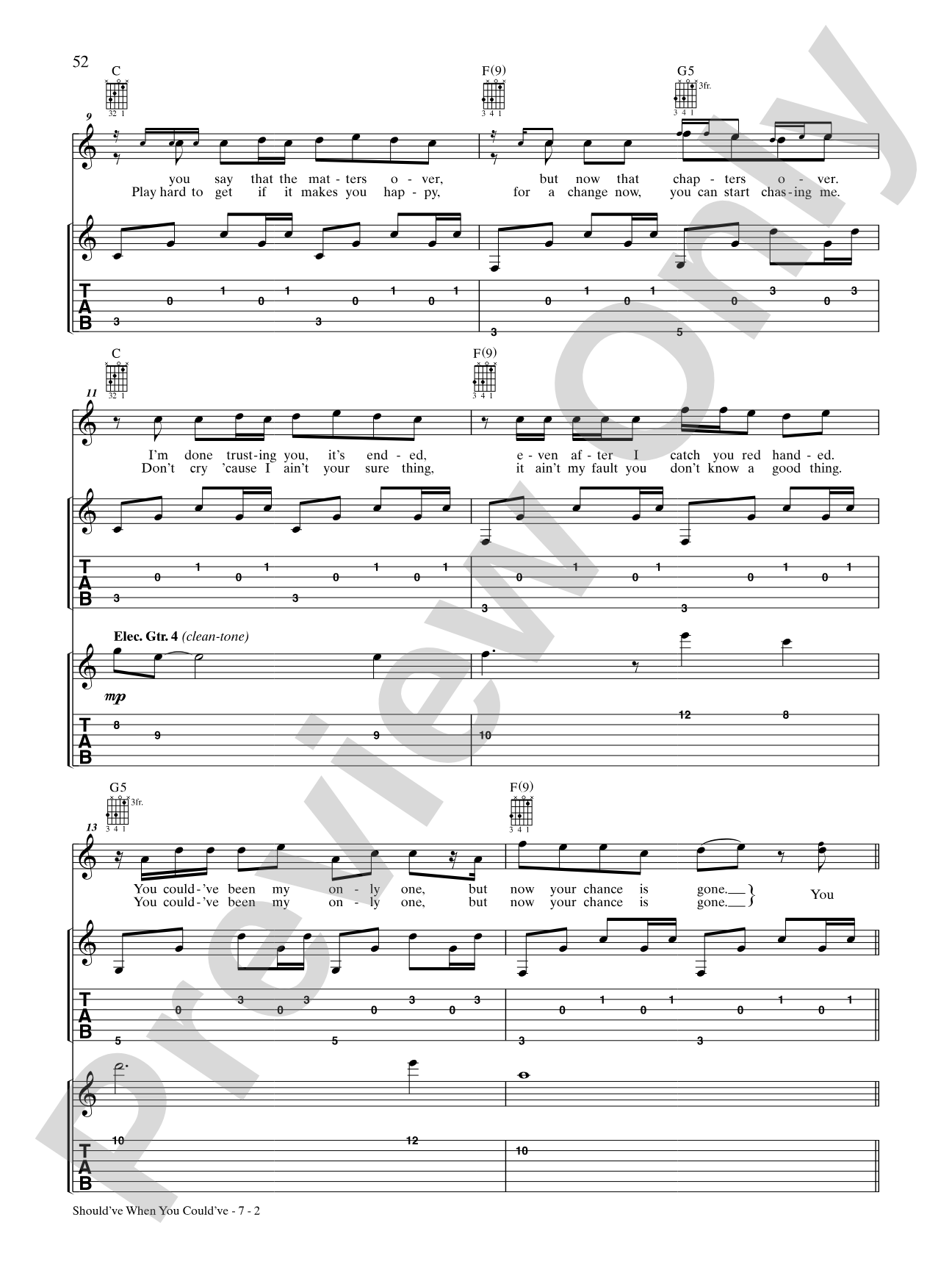 Should've When You Could've: Authentic Guitar TAB