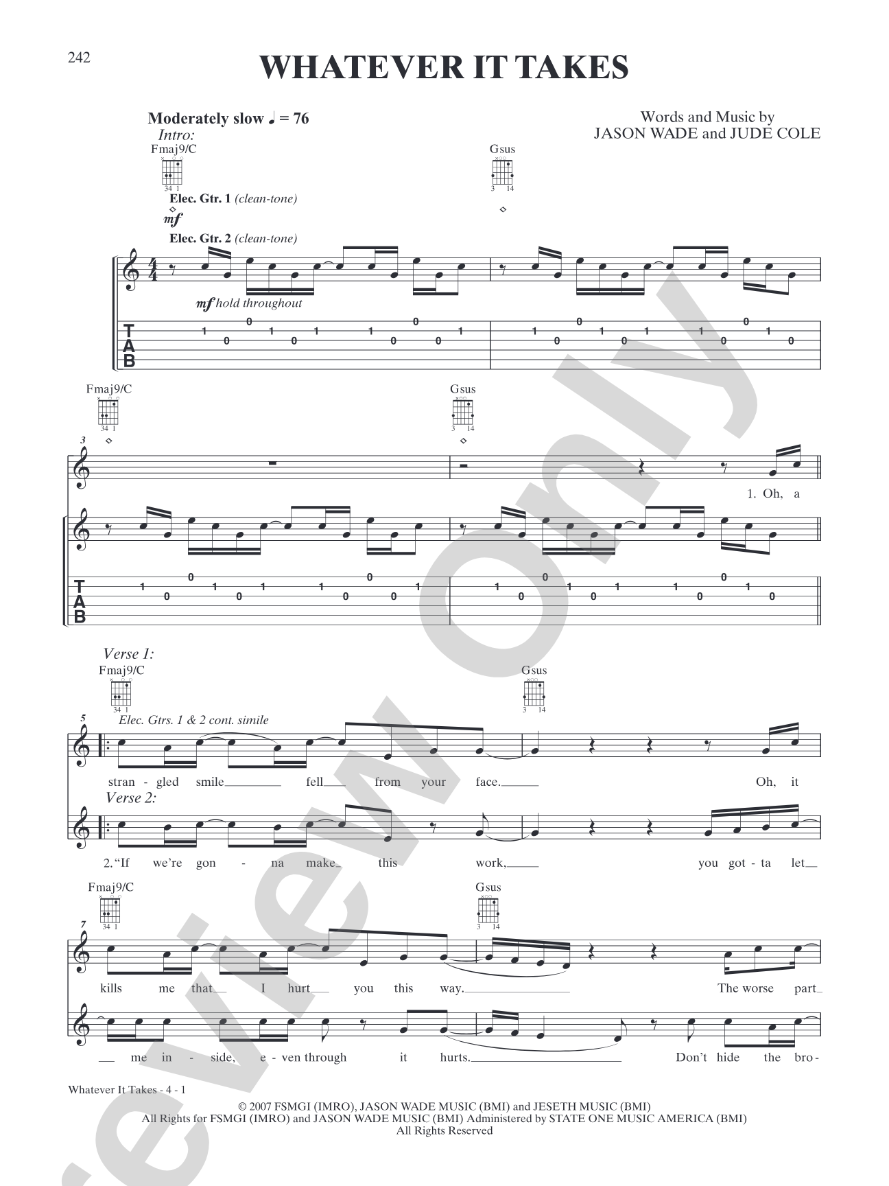 Whatever It Takes: Authentic Guitar TAB