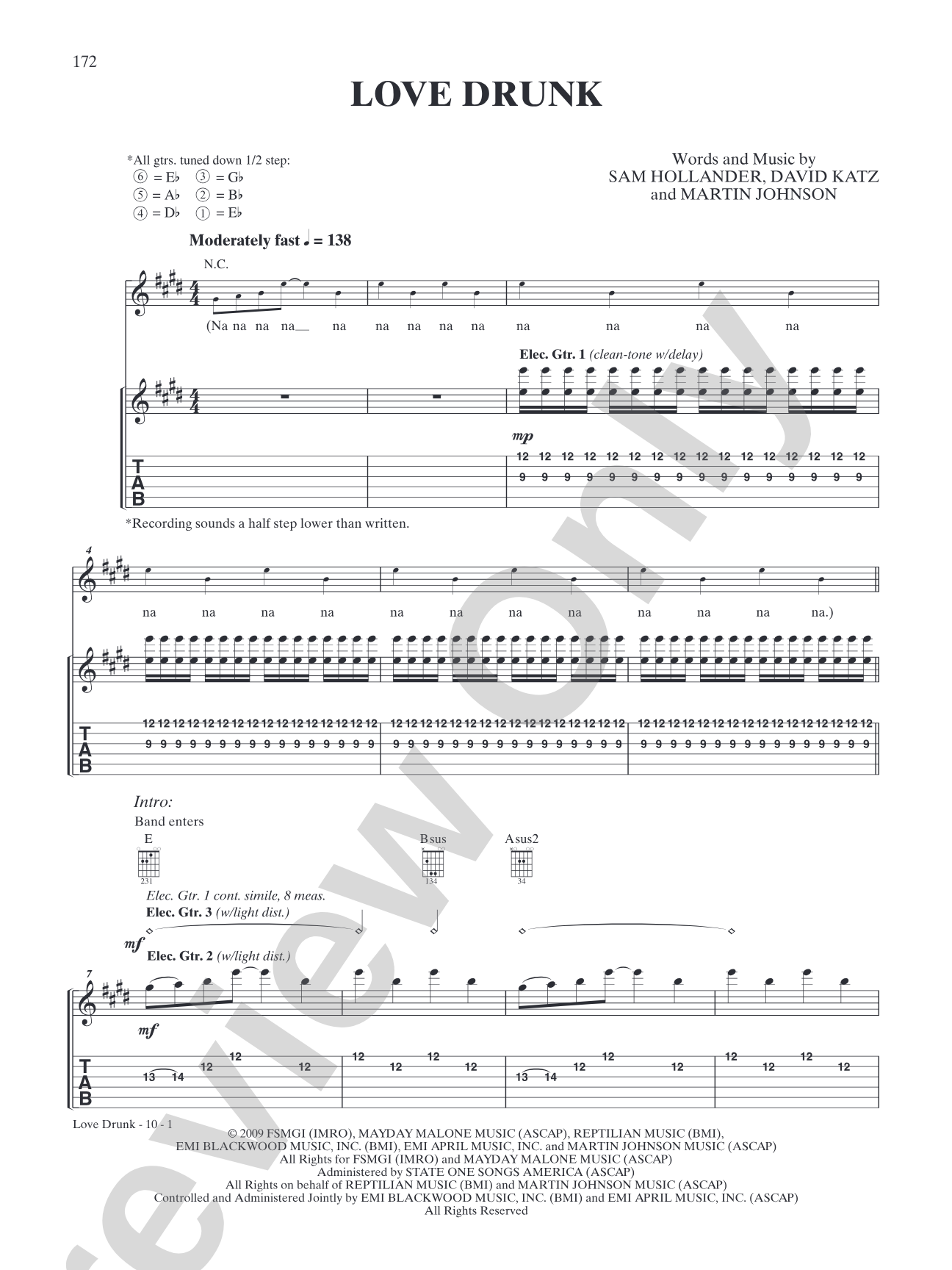 Love Drunk: Authentic Guitar TAB