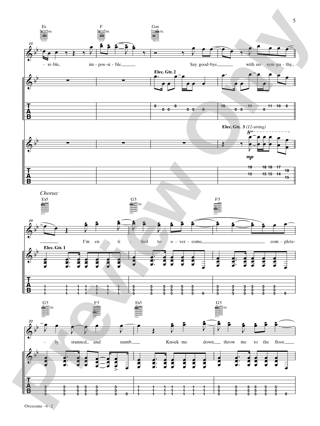 Overcome: Authentic Guitar TAB