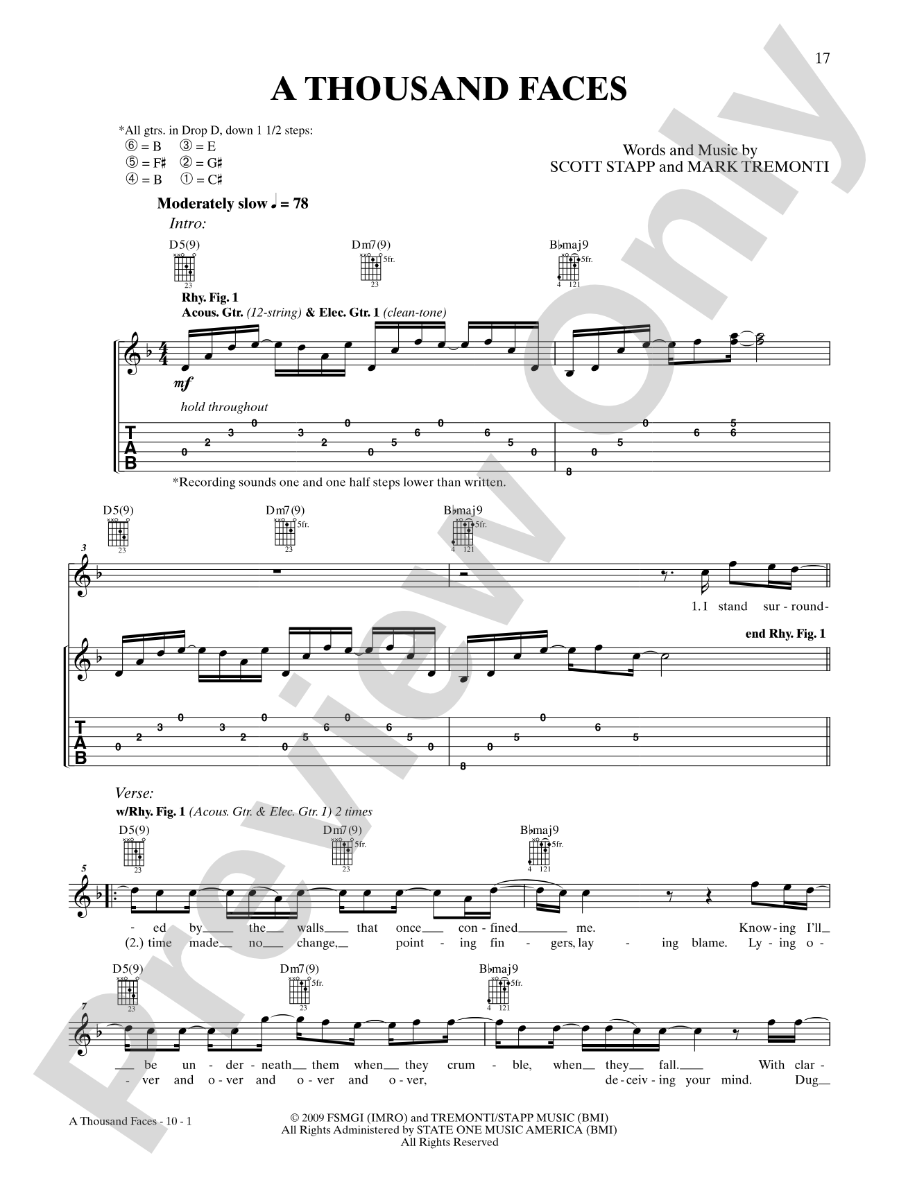 A Thousand Faces: Authentic Guitar TAB