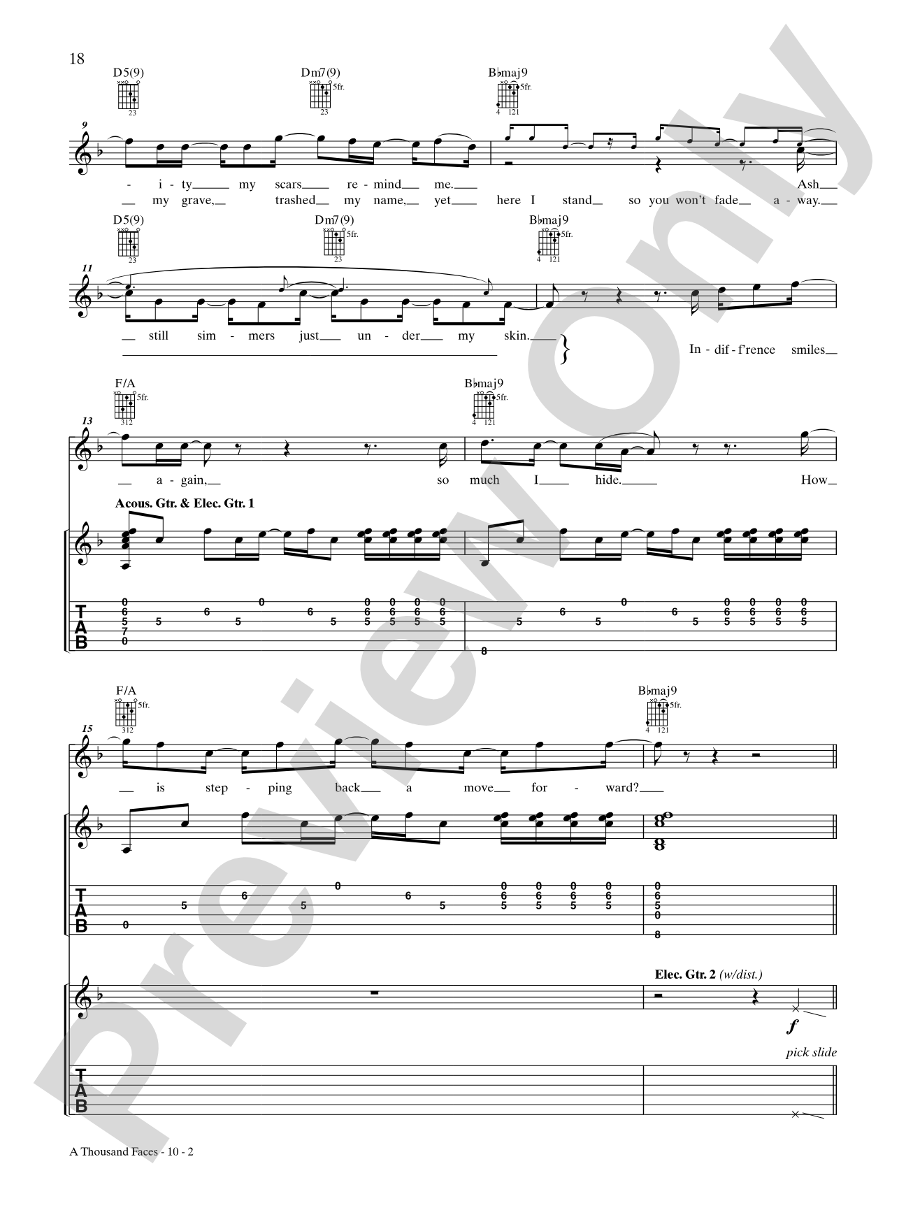 A Thousand Faces: Authentic Guitar TAB