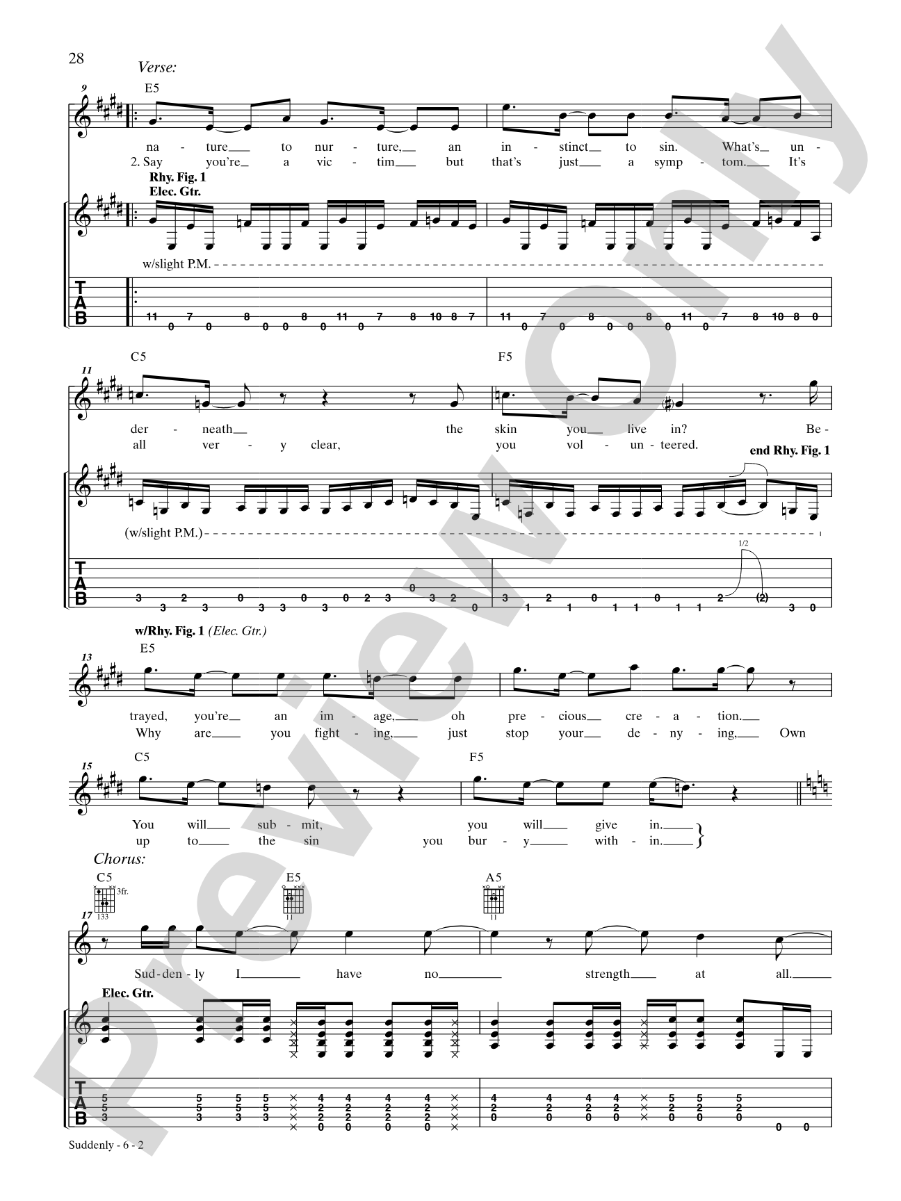 Suddenly: Authentic Guitar TAB