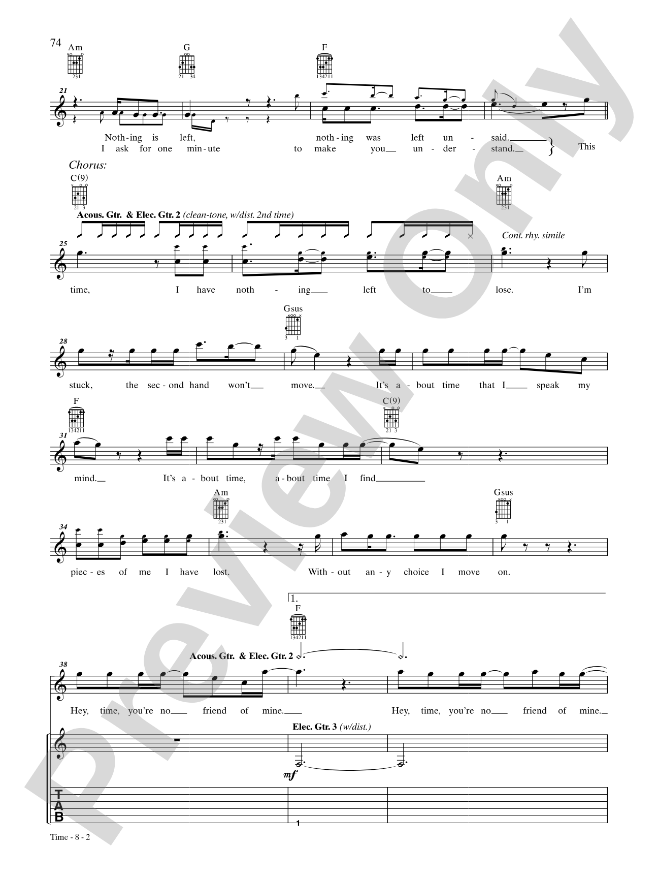 Time: Authentic Guitar TAB