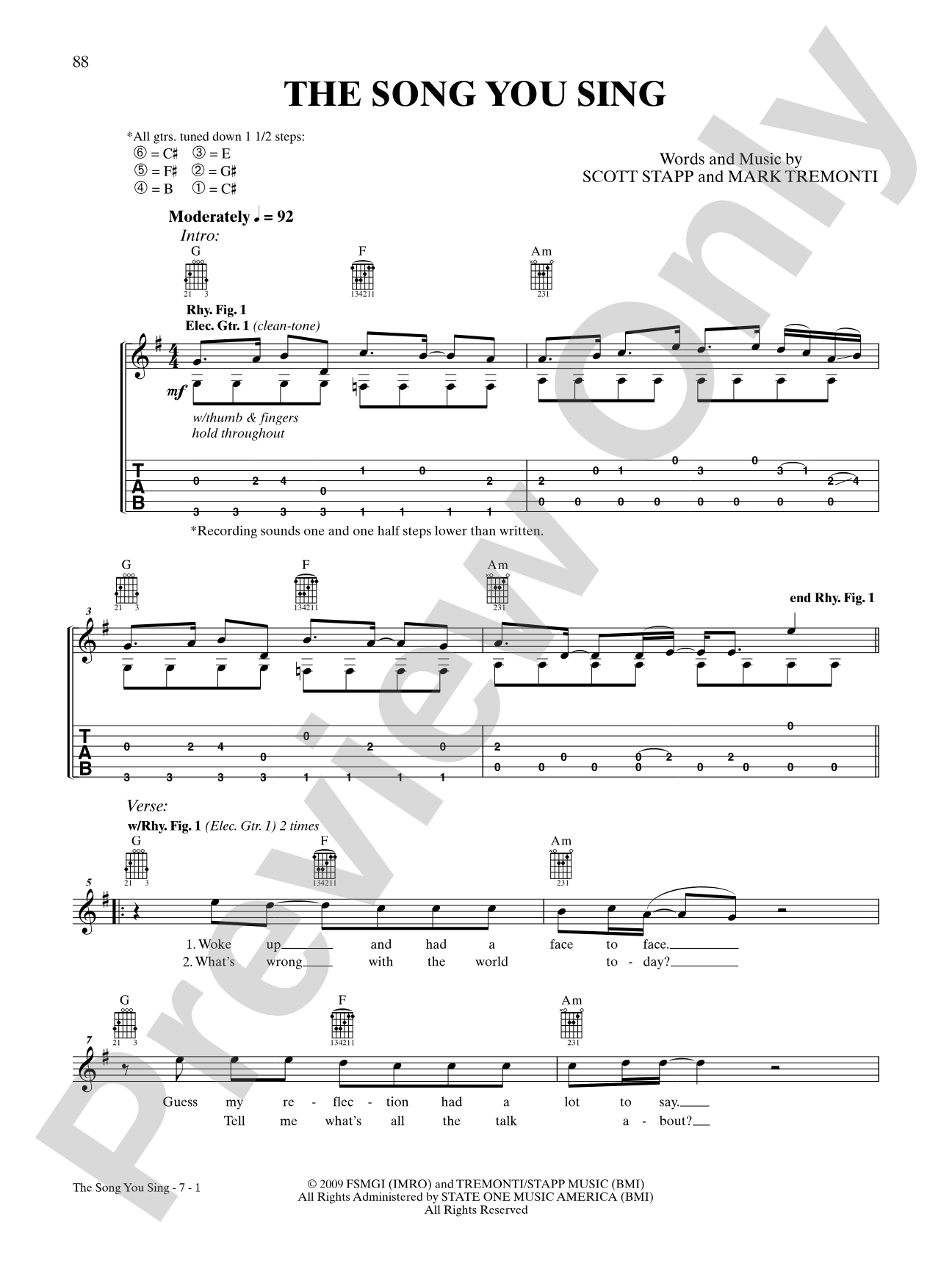 The Song You Sing: Authentic Guitar TAB
