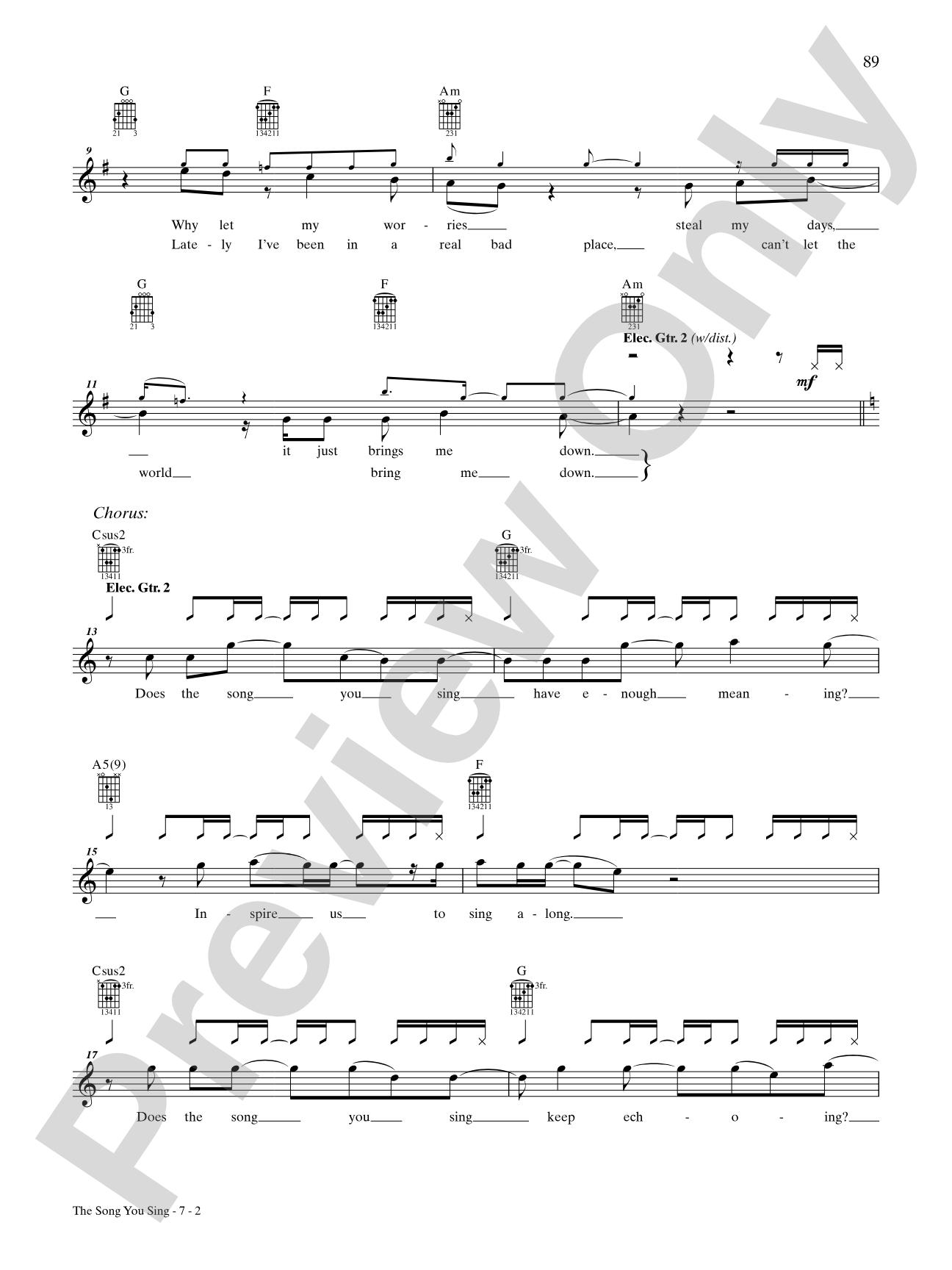 The Song You Sing: Authentic Guitar TAB