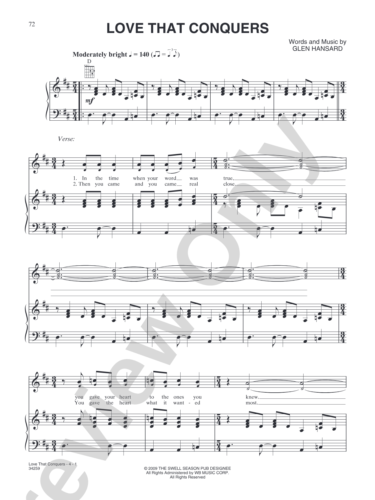 Love That Conquers: Piano/Vocal/Chords