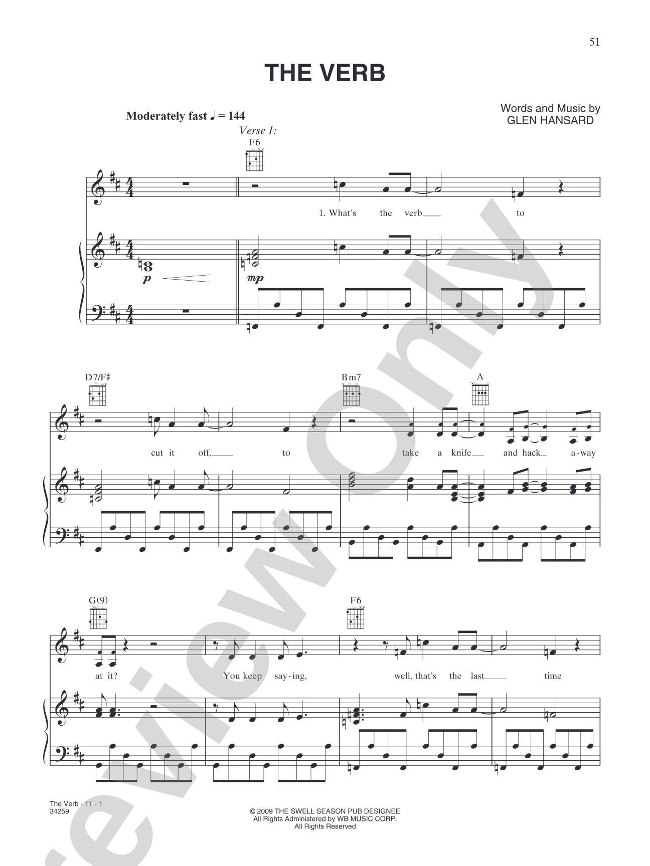 The Verb: Piano/Vocal/Chords