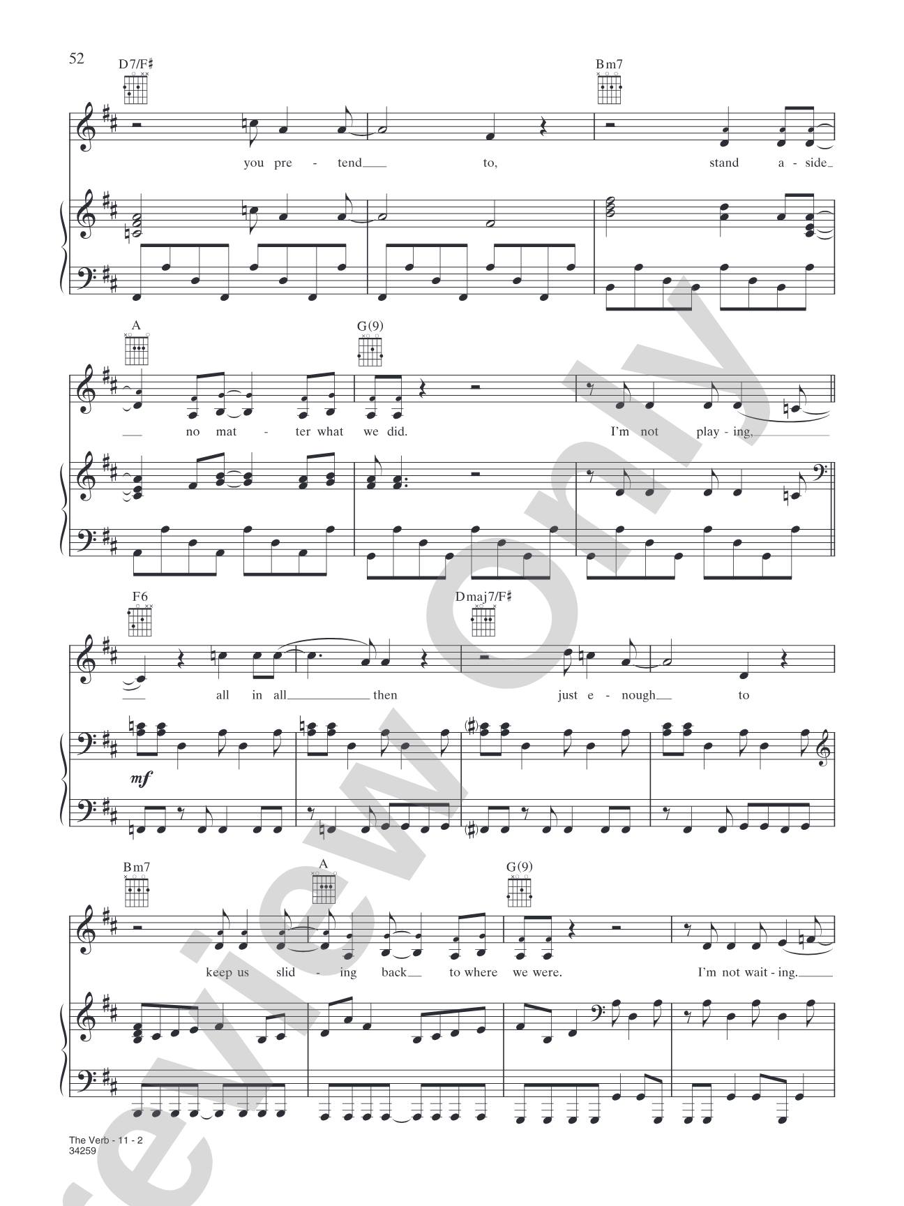 The Verb: Piano/Vocal/Chords
