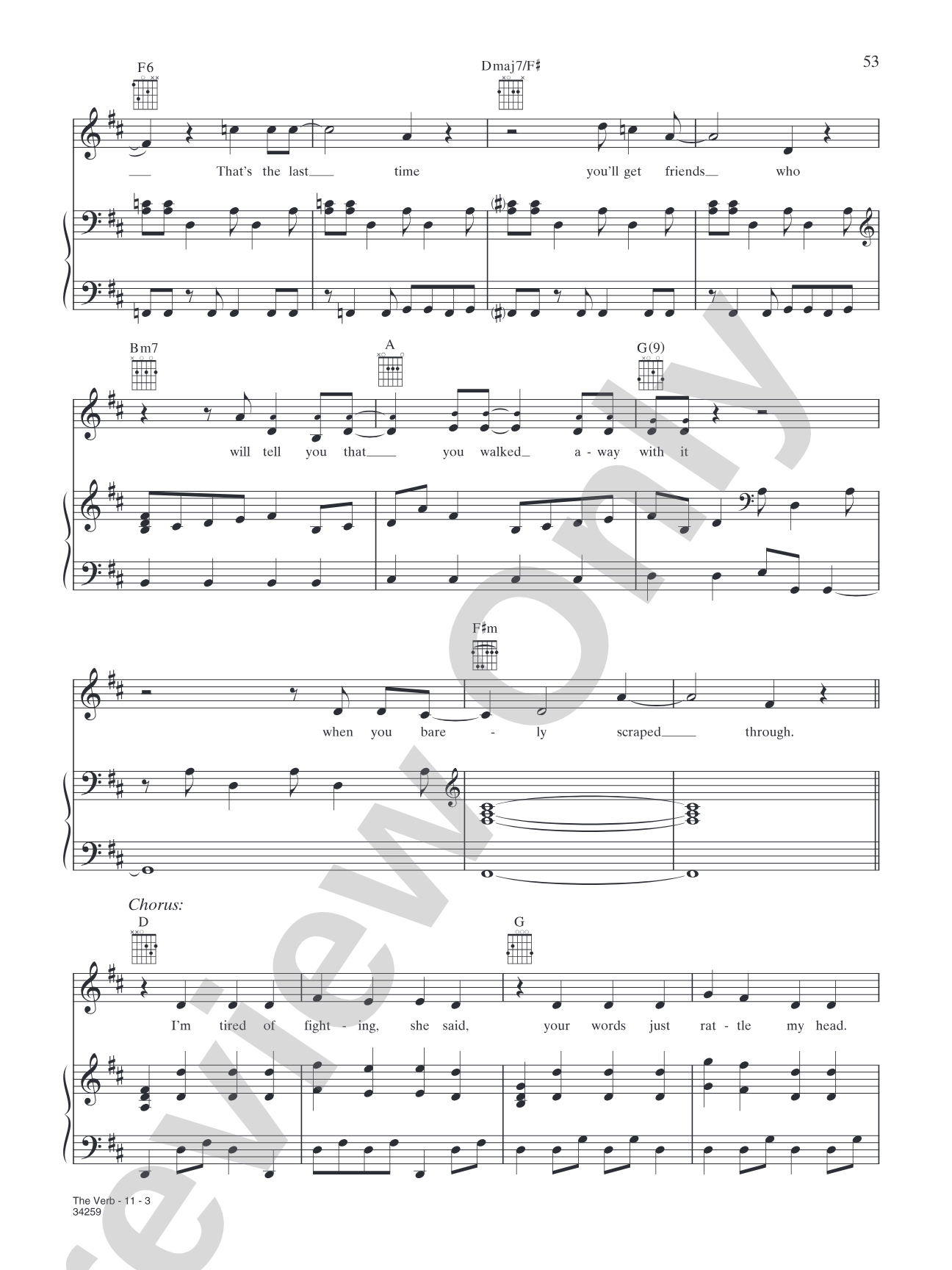 The Verb: Piano/Vocal/Chords