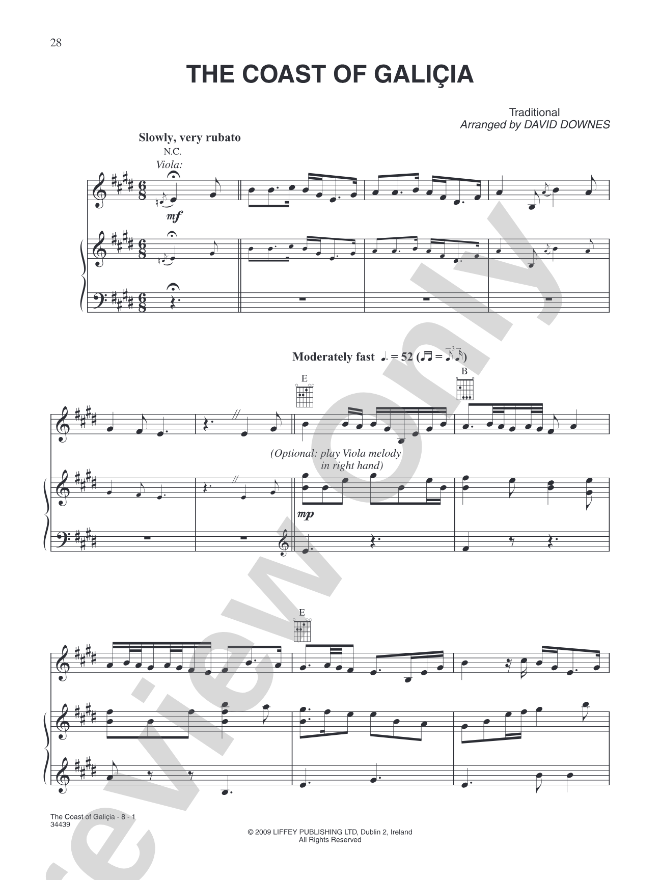 The Coast of Galicia: Piano/Vocal/Chords