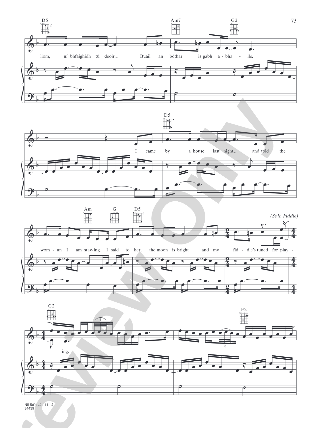 Nil Se'n La: Piano/Vocal/Chords