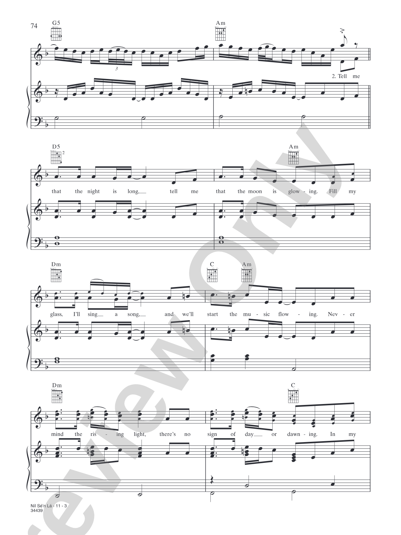 Nil Se'n La: Piano/Vocal/Chords