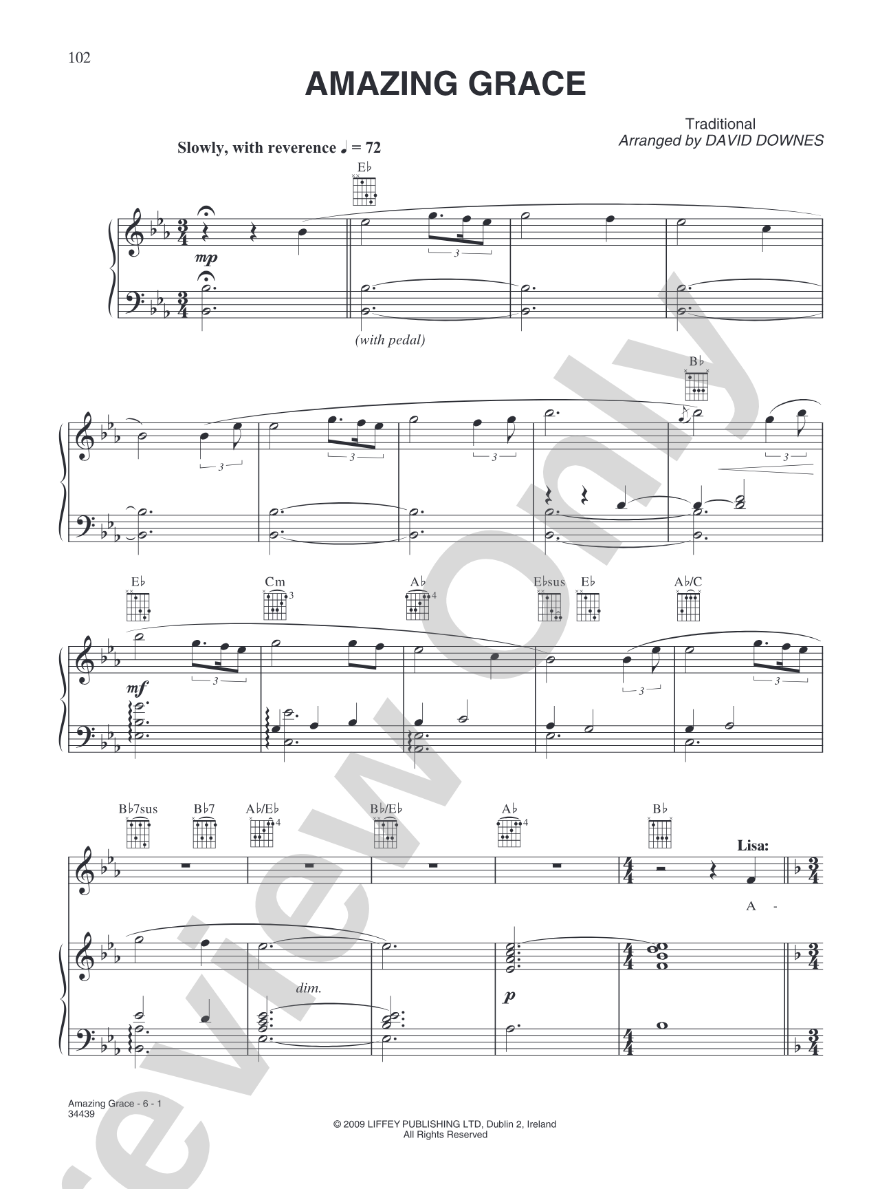 Amazing Grace: Piano/Vocal/Chords