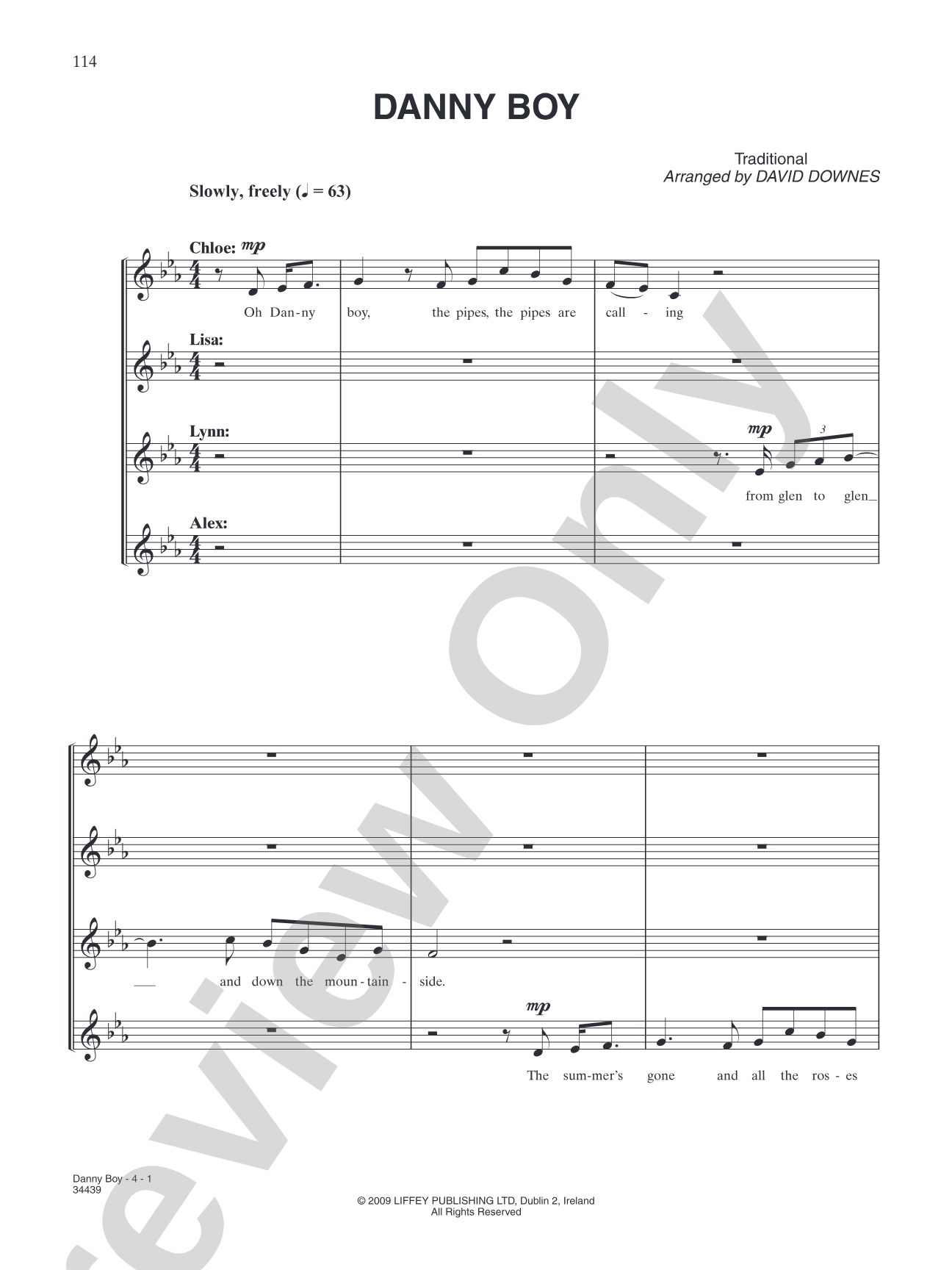 Danny Boy: Piano/Vocal/Chords