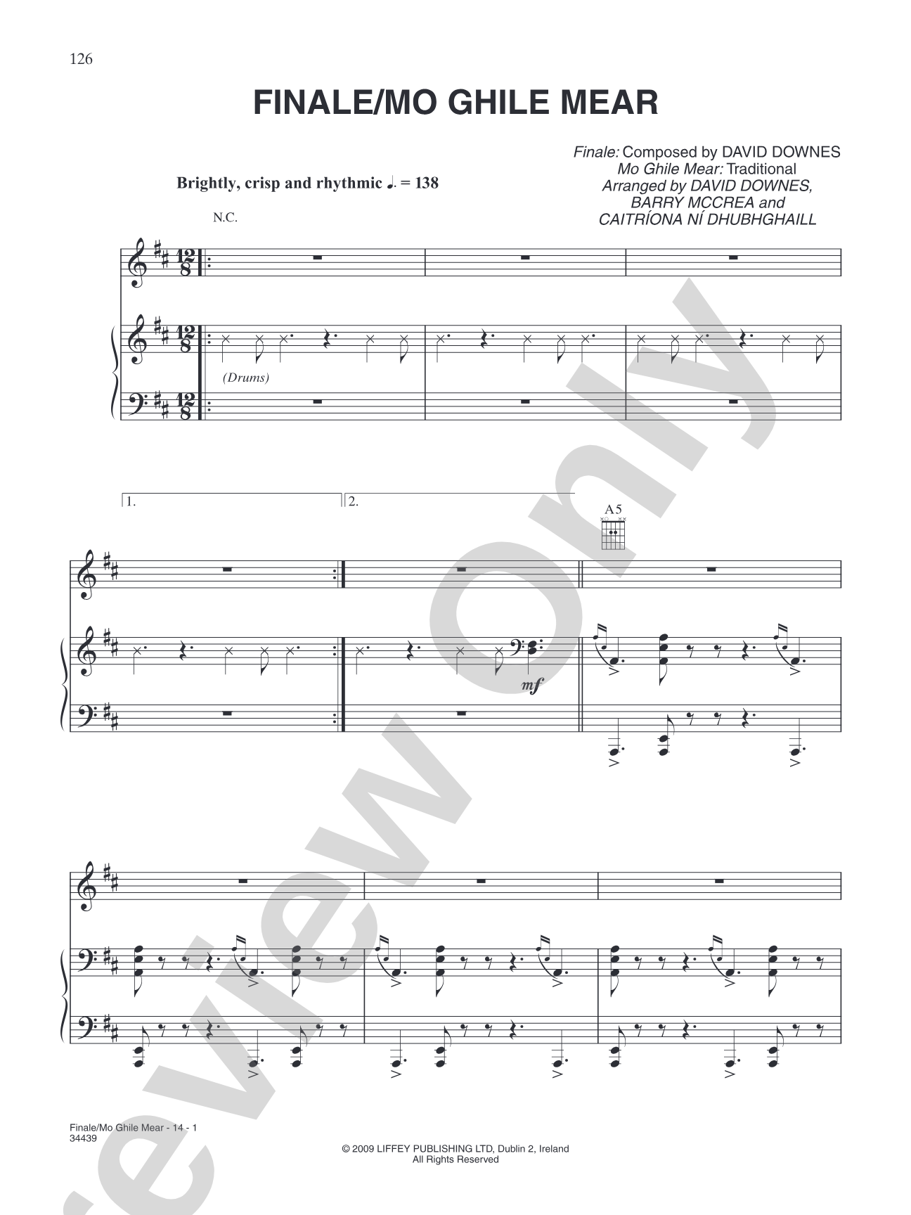 Finale/Mo Ghile Mear: Piano/Vocal/Chords