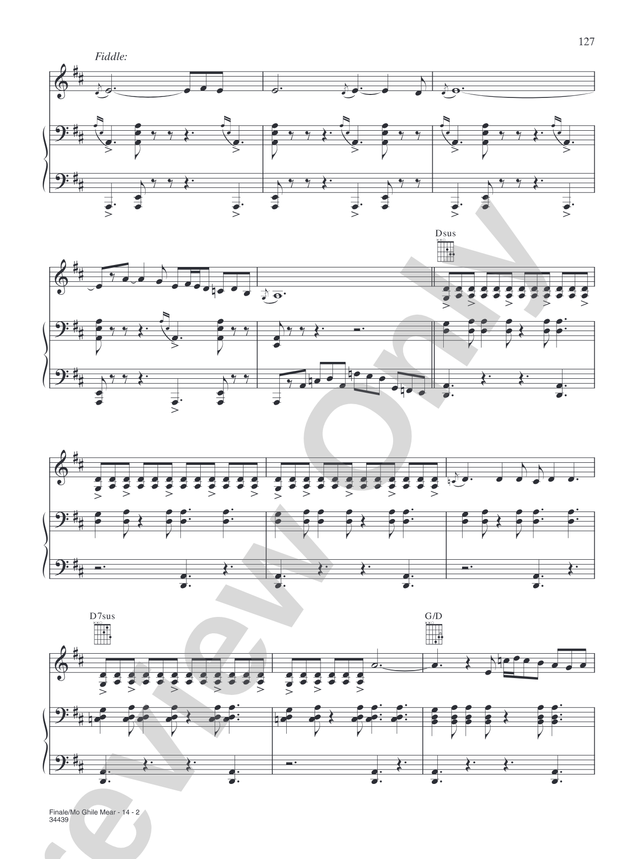 Finale/Mo Ghile Mear: Piano/Vocal/Chords