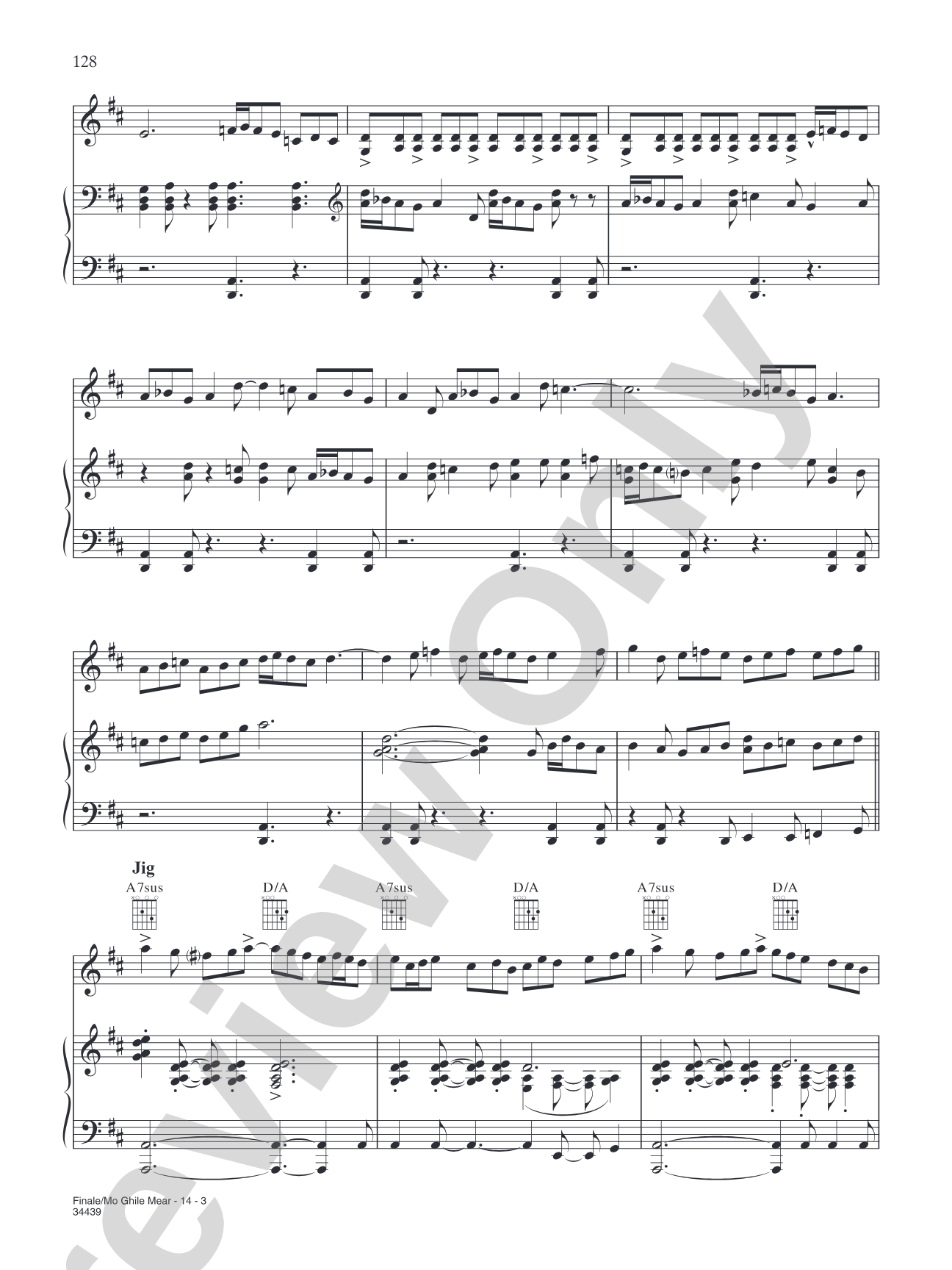 Finale/Mo Ghile Mear: Piano/Vocal/Chords