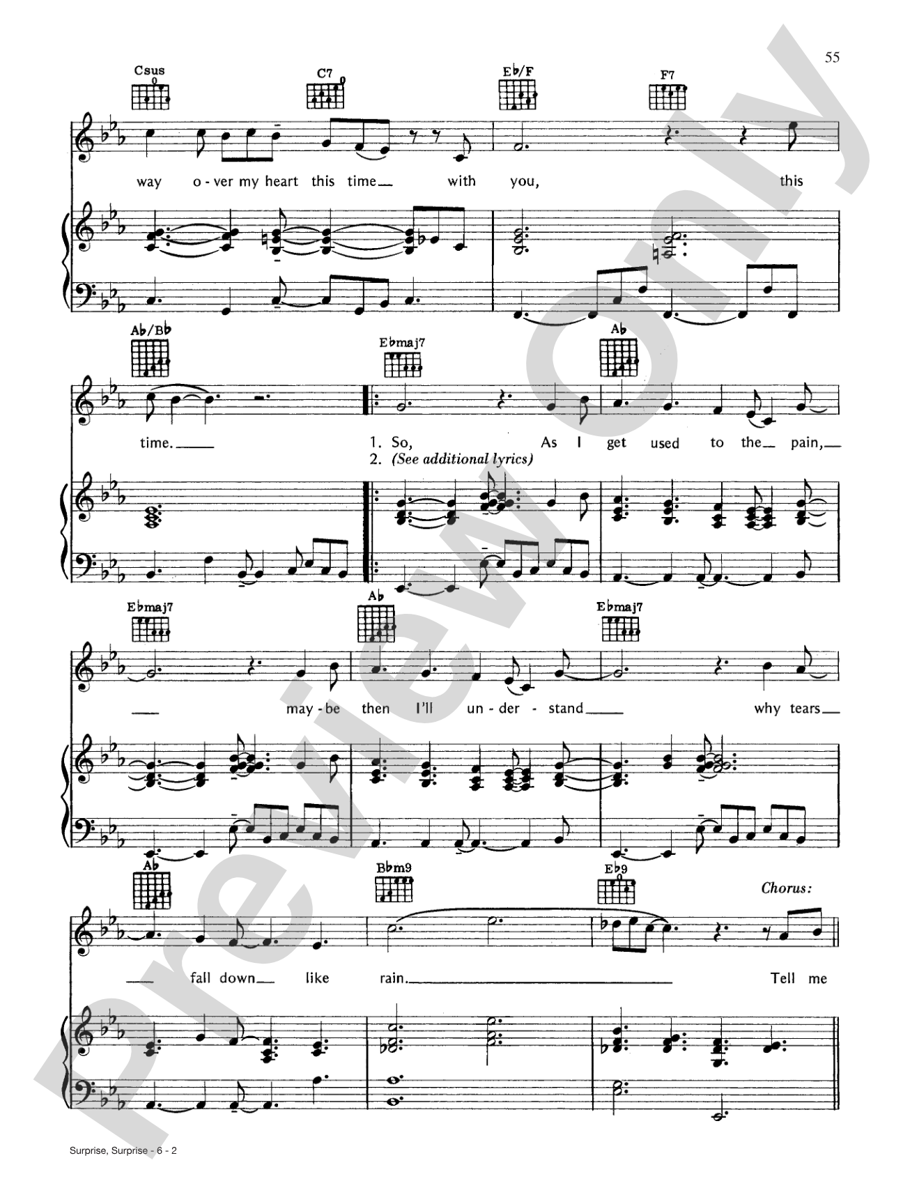 Surprise, Surprise: Piano/Vocal/Chords