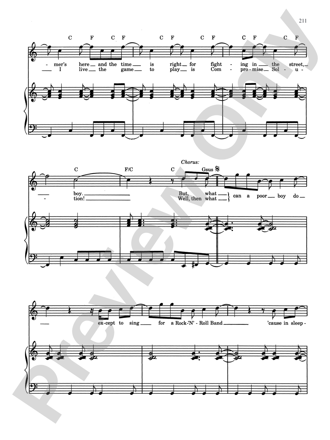 Street Fighting Man: Piano/Vocal/Chords