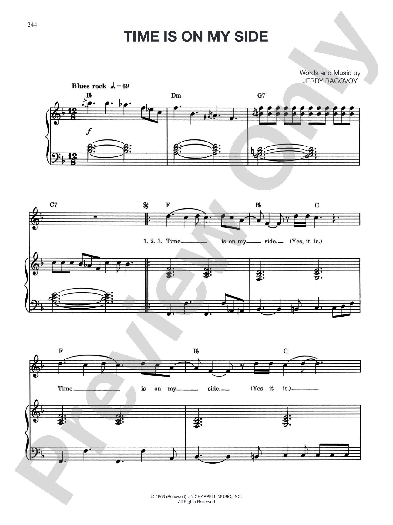 Time is on My Side: Piano/Vocal/Chords