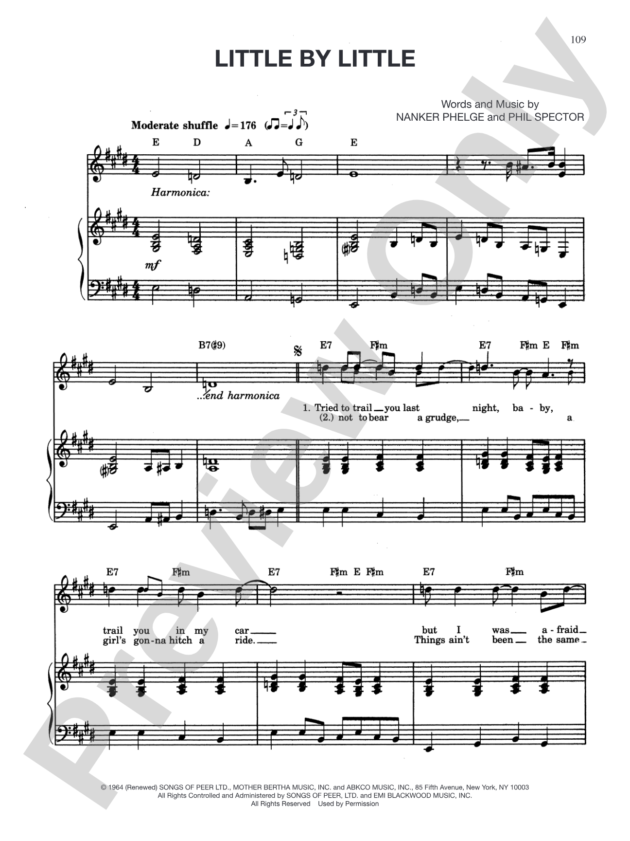 Little By Little: Piano/Vocal/Chords