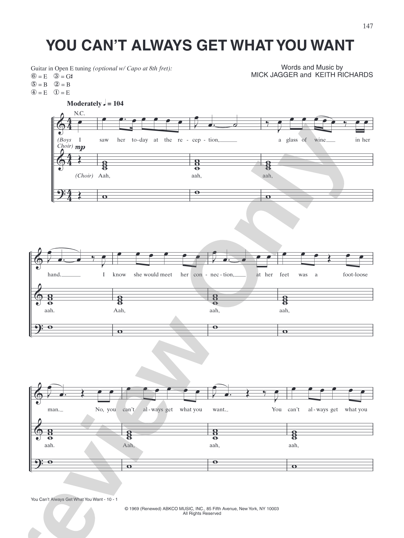 You Can't Always Get What You Want: Piano/Vocal/Chords