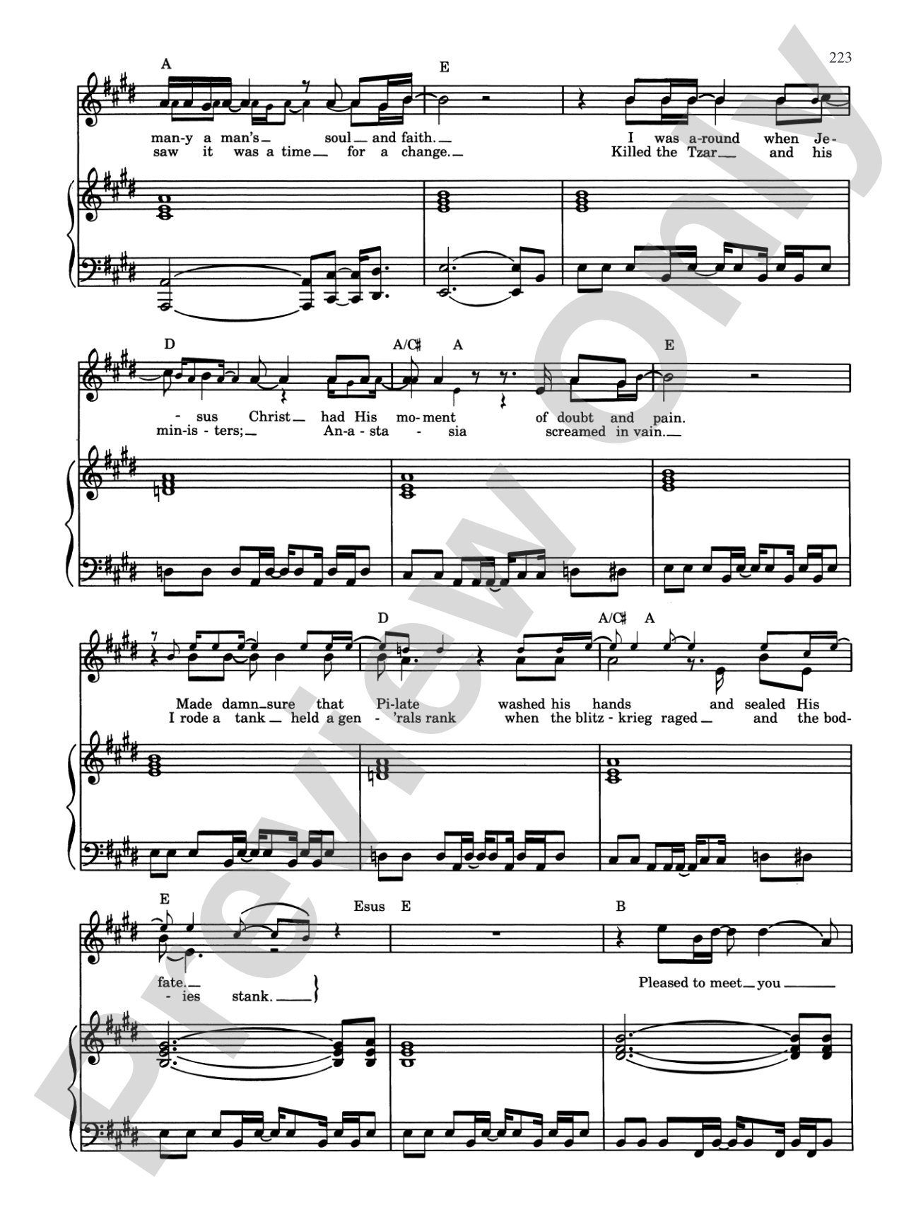 Sympathy for the Devil: Piano/Vocal/Chords