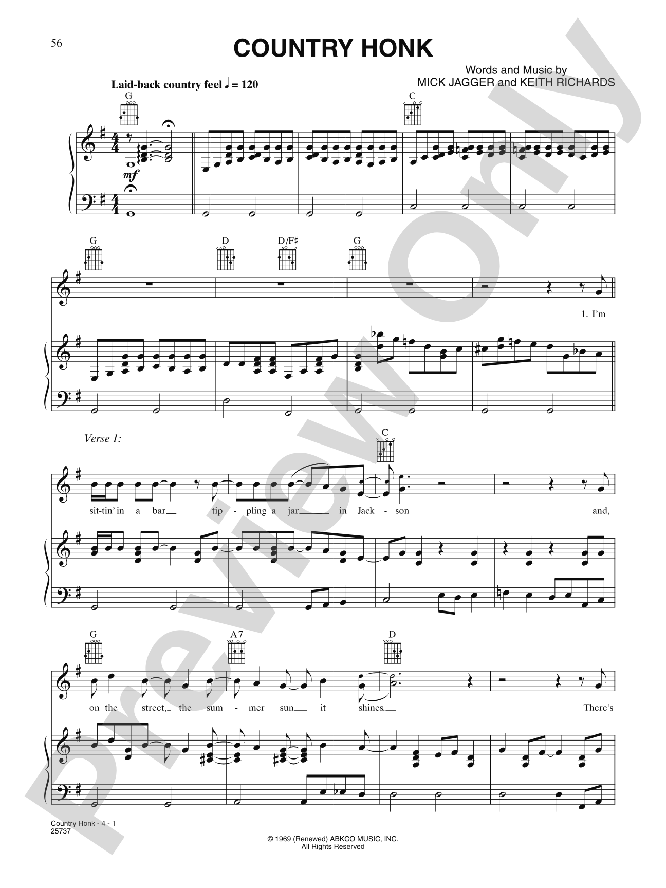 Country Honk: Piano/Vocal/Chords