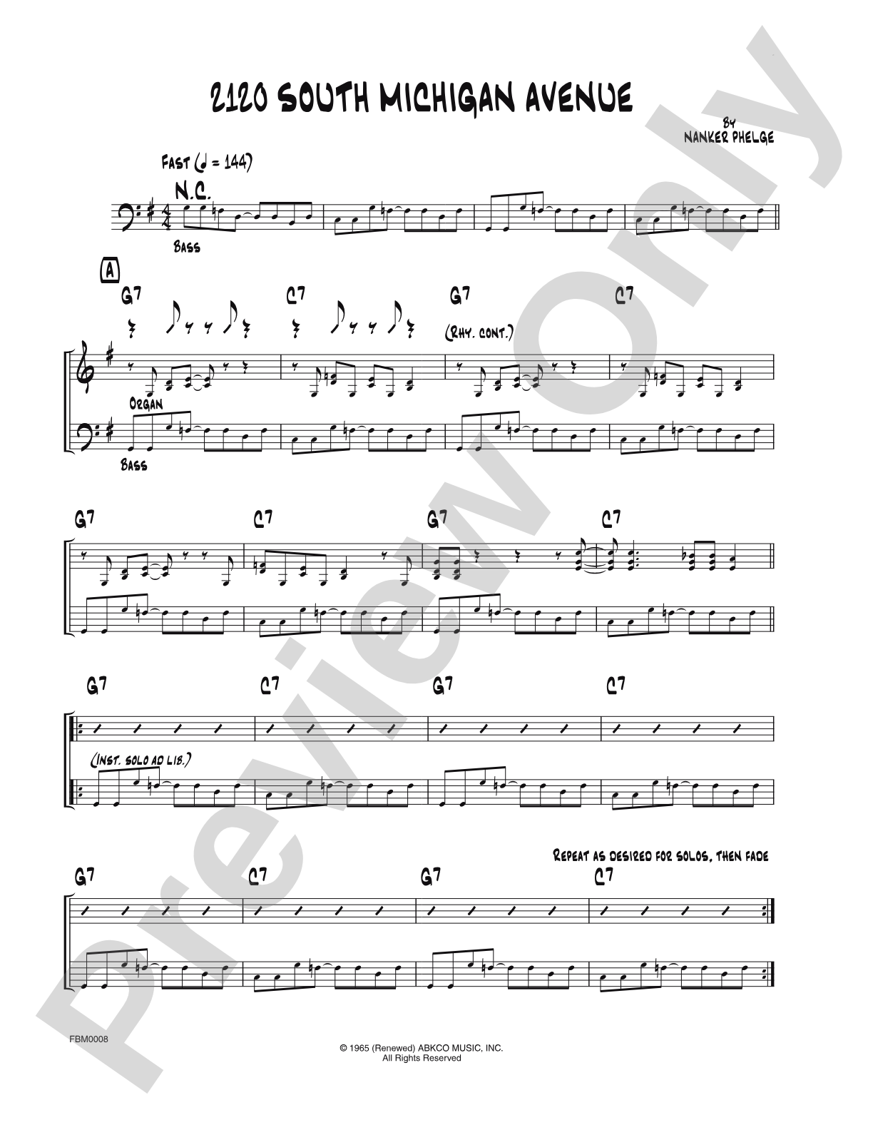 2120 South Michigan Avenue: Lead Sheet