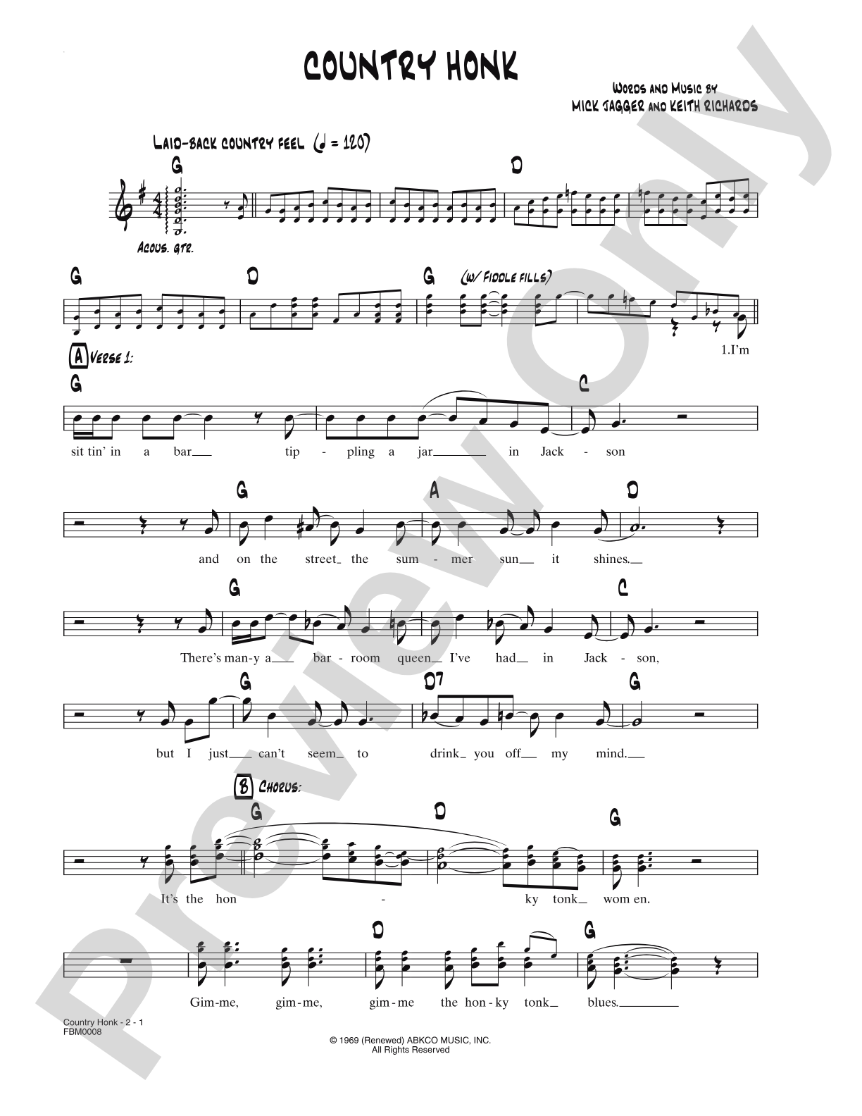Country Honk: Lead Sheet