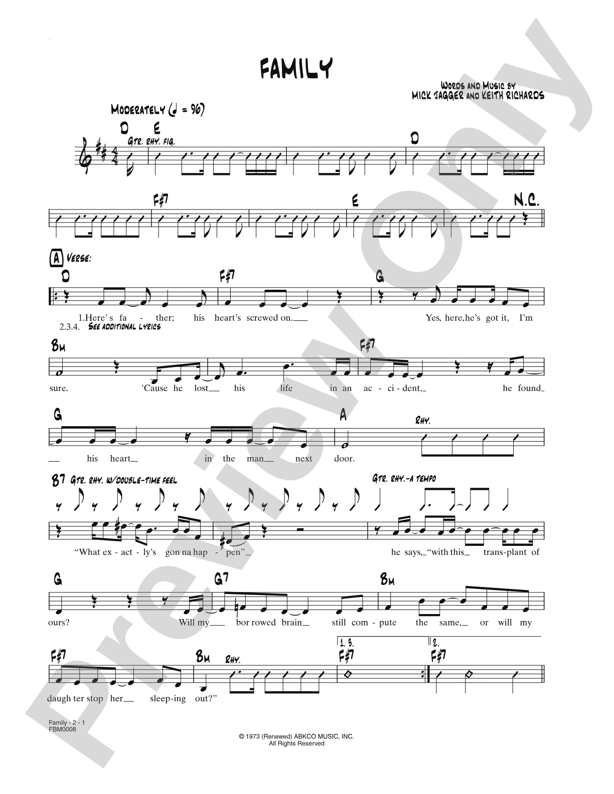 Family: Lead Sheet