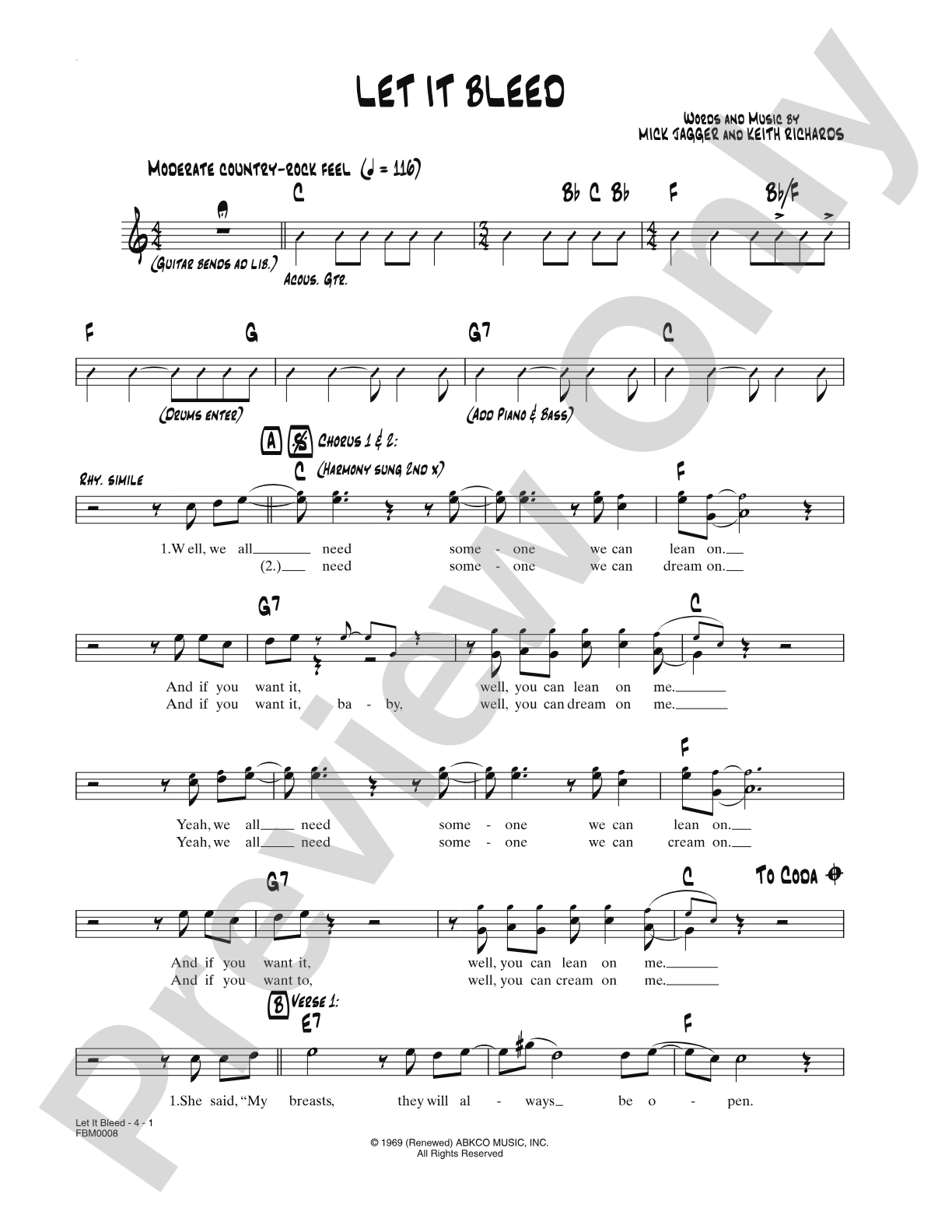 Let It Bleed: Lead Sheet