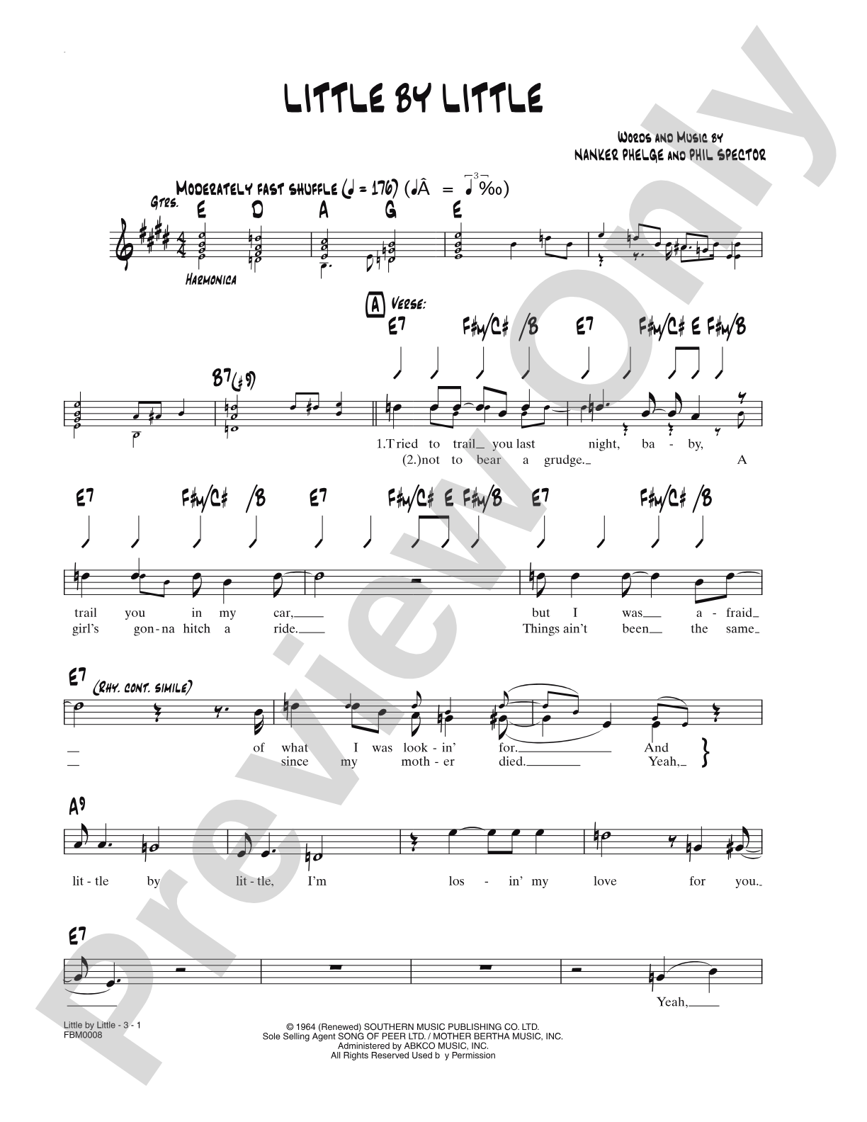 Little By Little: Lead Sheet