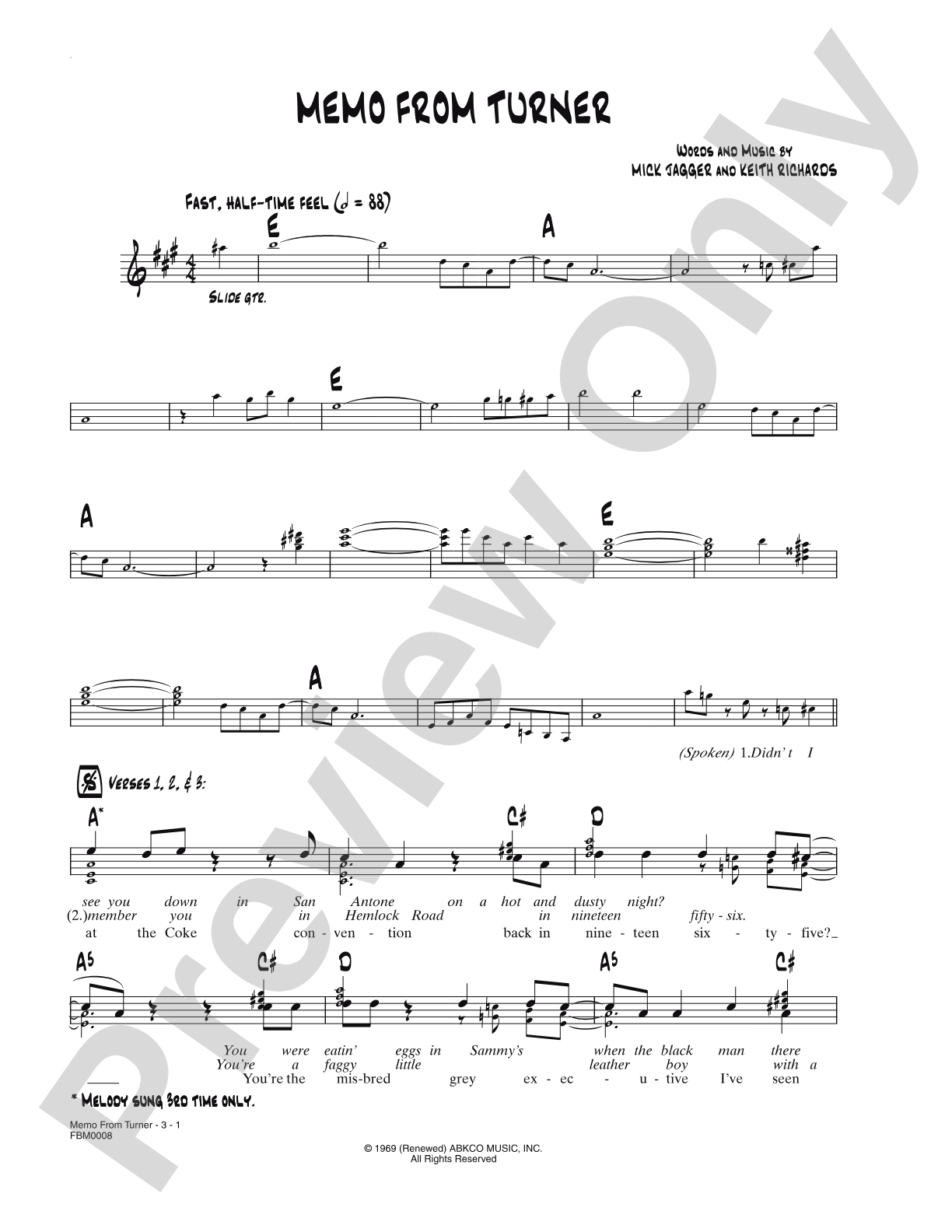 Memo From Turner: Lead Sheet