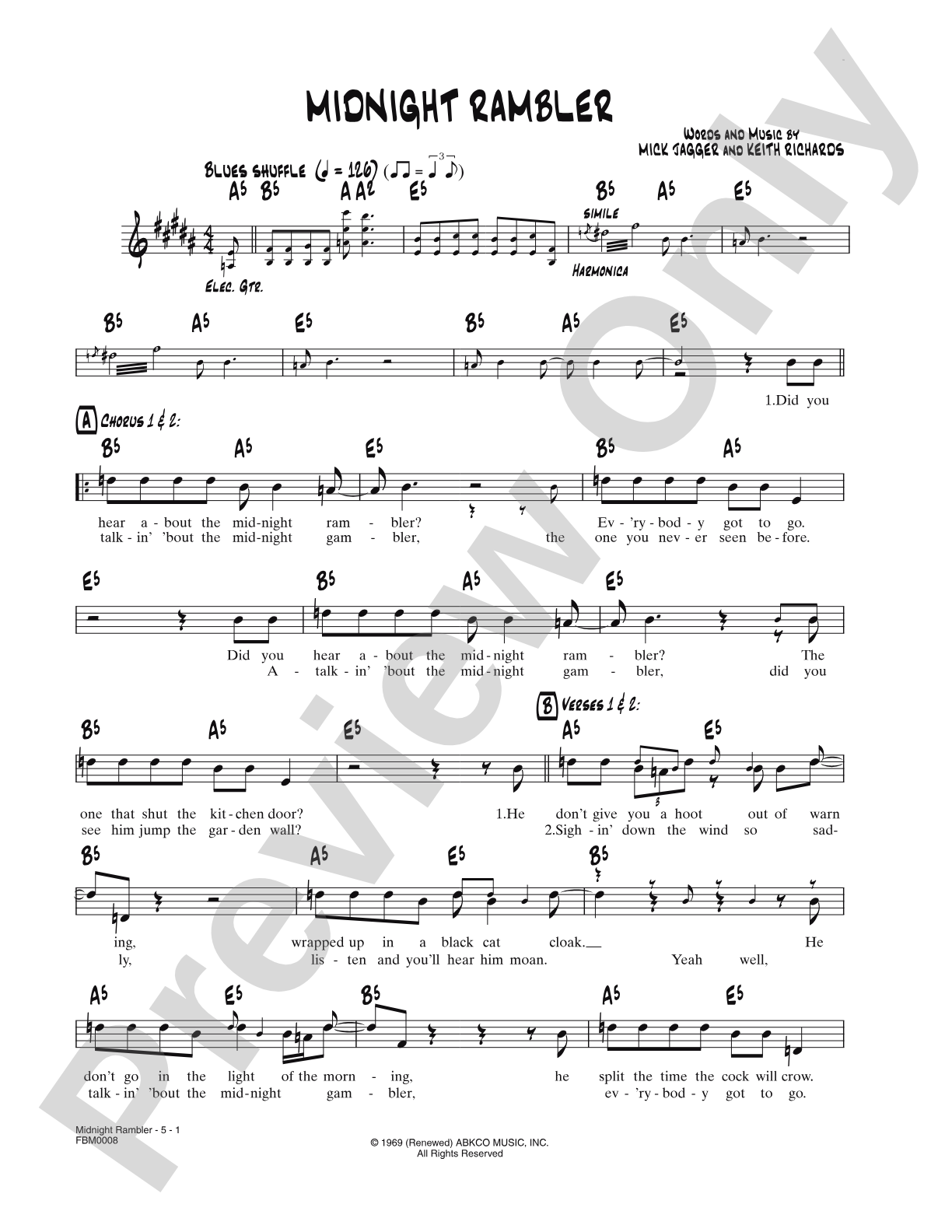 Midnight Rambler: Lead Sheet