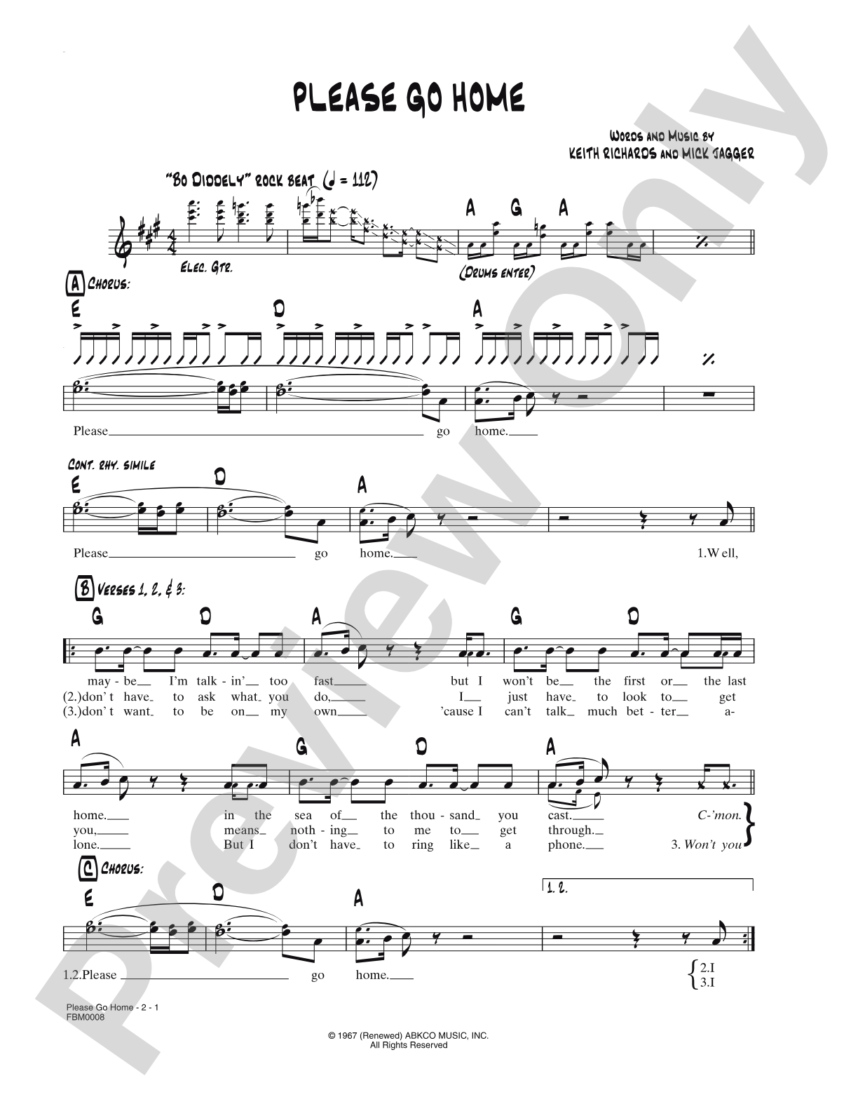 Please Go Home: Lead Sheet