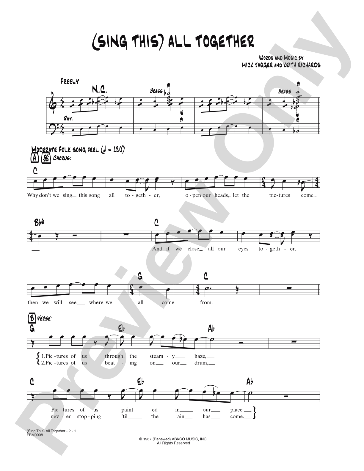 (Sing This) All Together: Lead Sheet