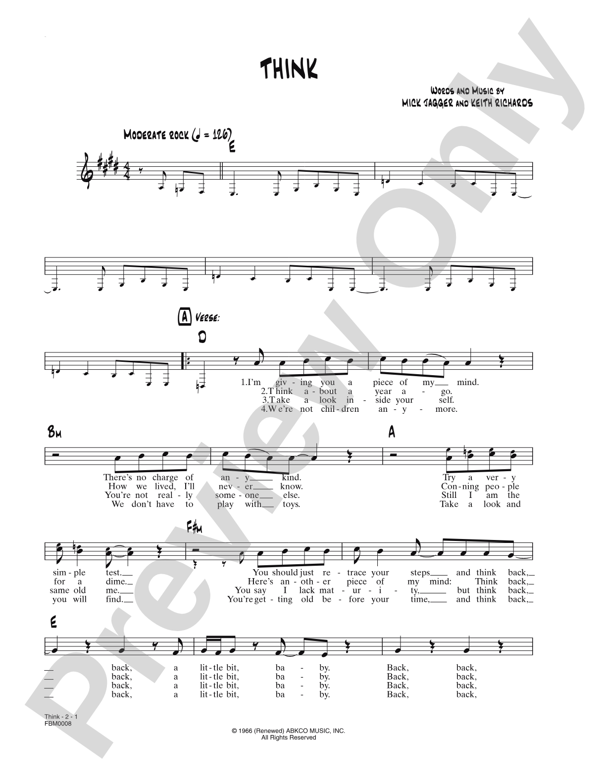 Think: Lead Sheet