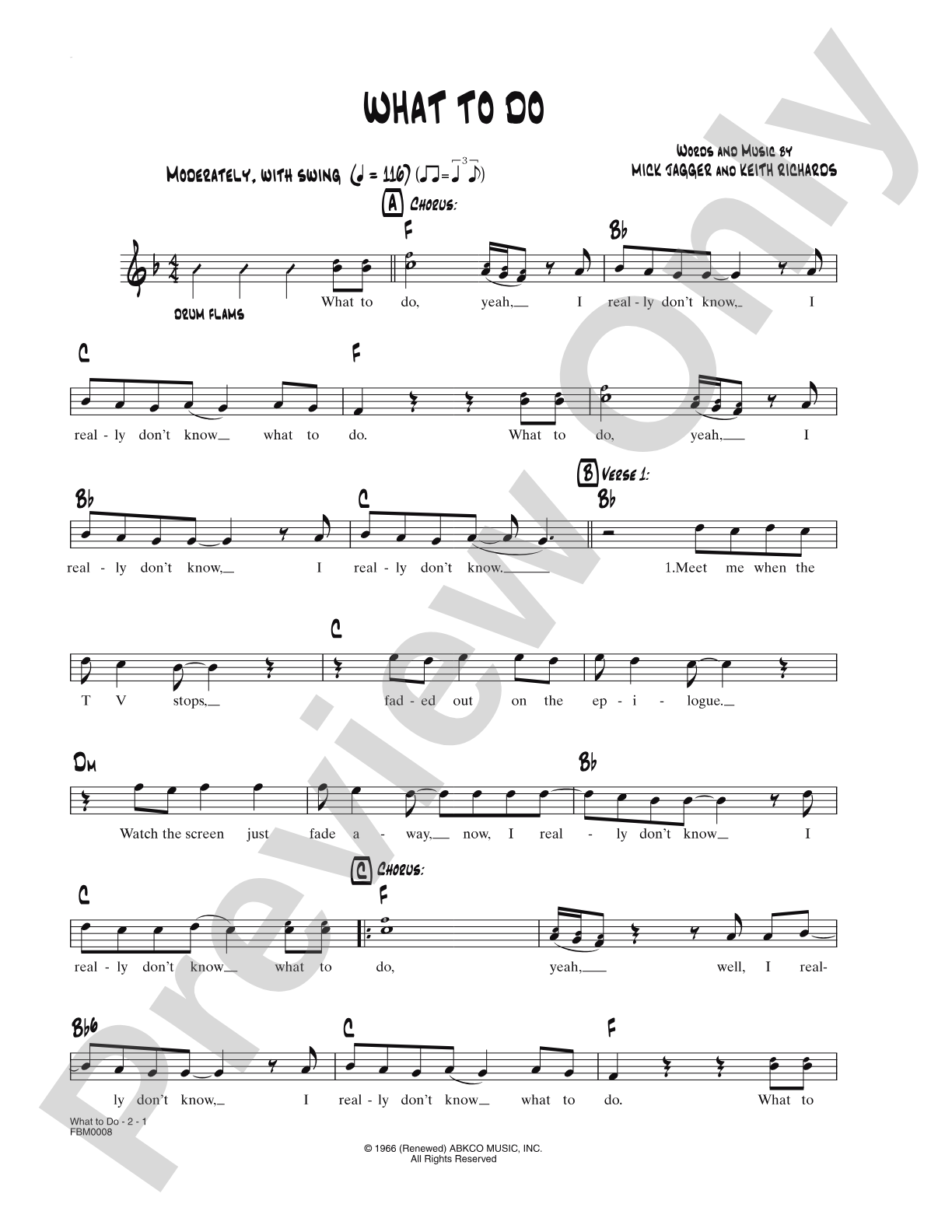 What to Do: Lead Sheet