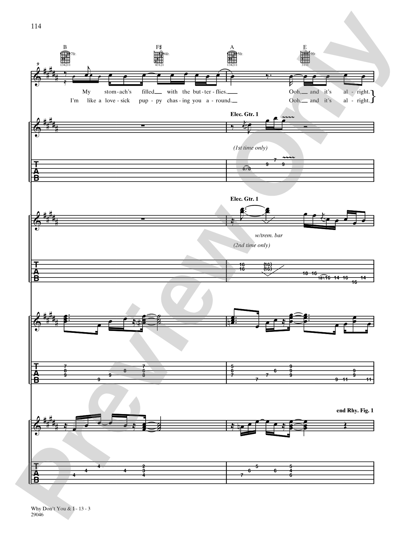 Why Don't You & I: Authentic Guitar TAB